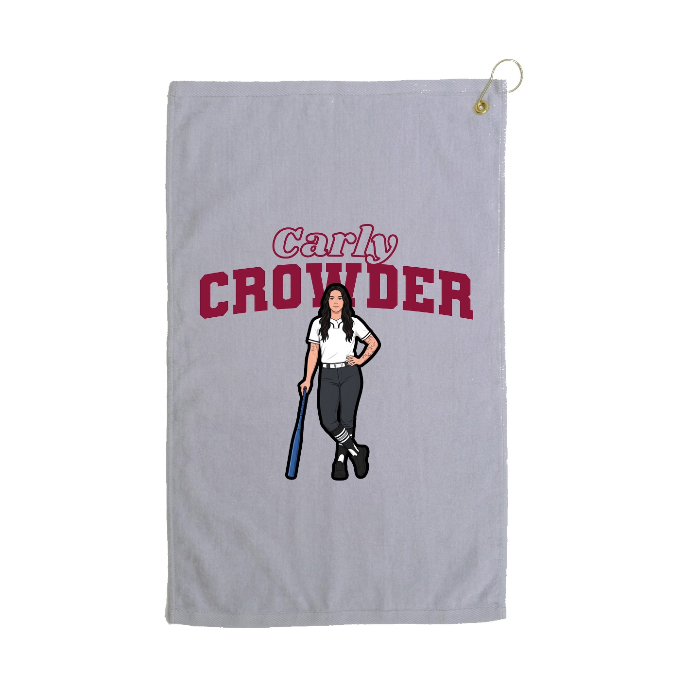 Golf Towel — Name Arch in Grey