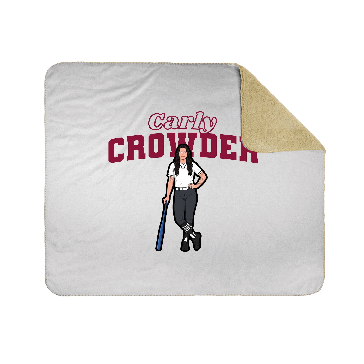 Throw Blanket — Name Arch in White