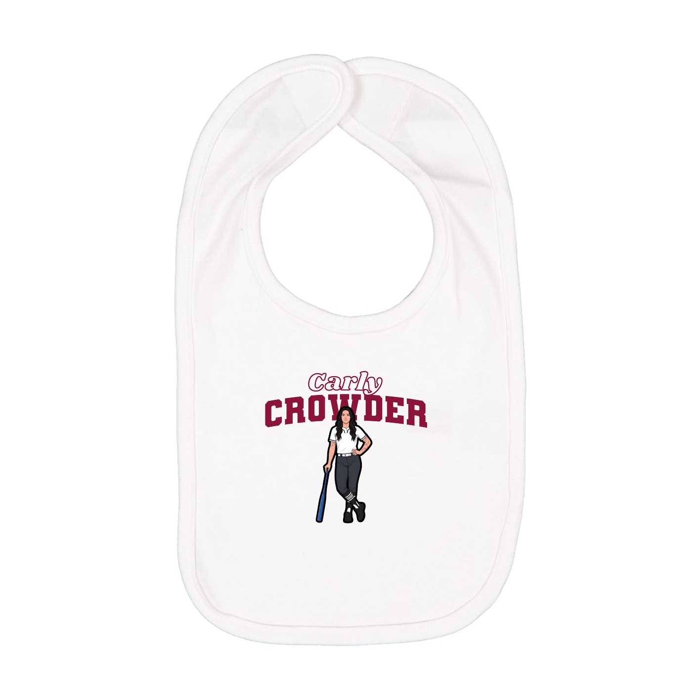 Infant Bib — Name Arch in White