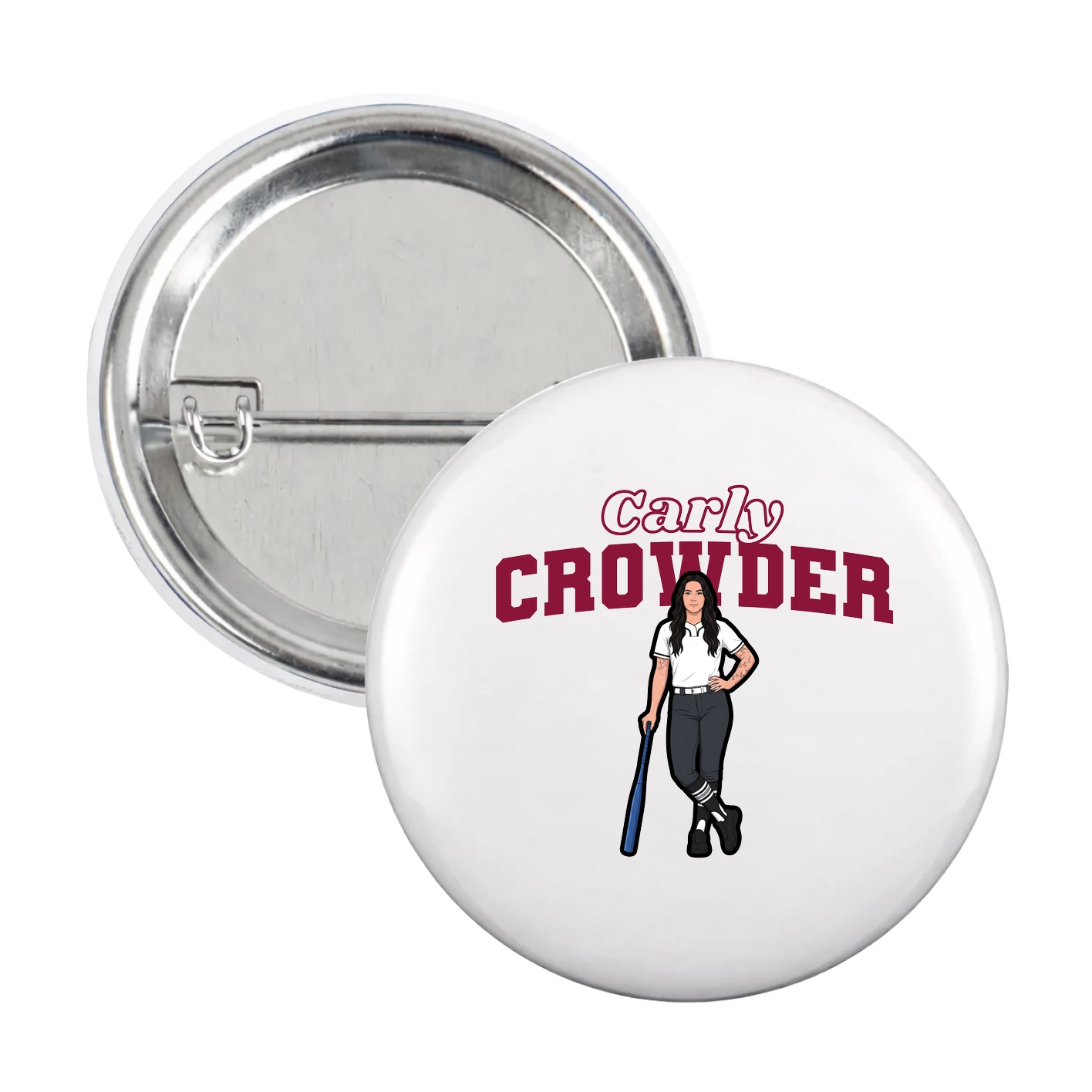 Game Day Button — Name Arch in White