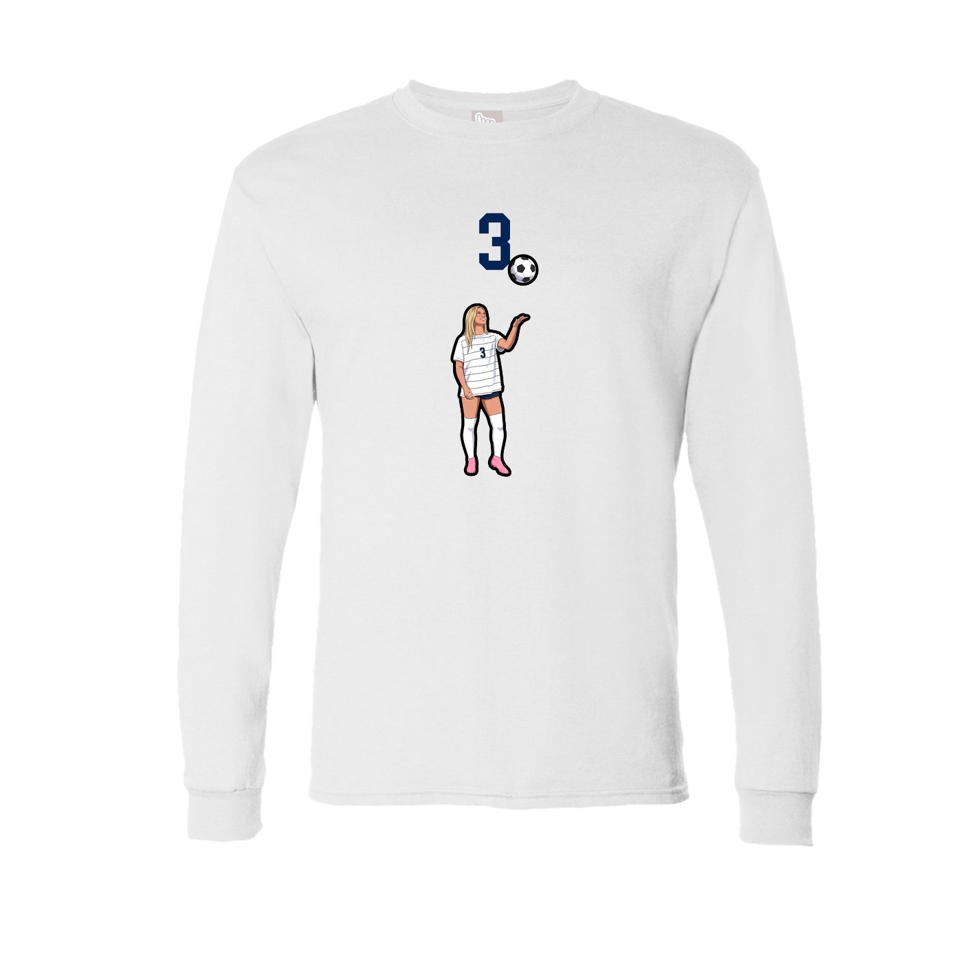 Long Sleeve Tee — Number Top in White