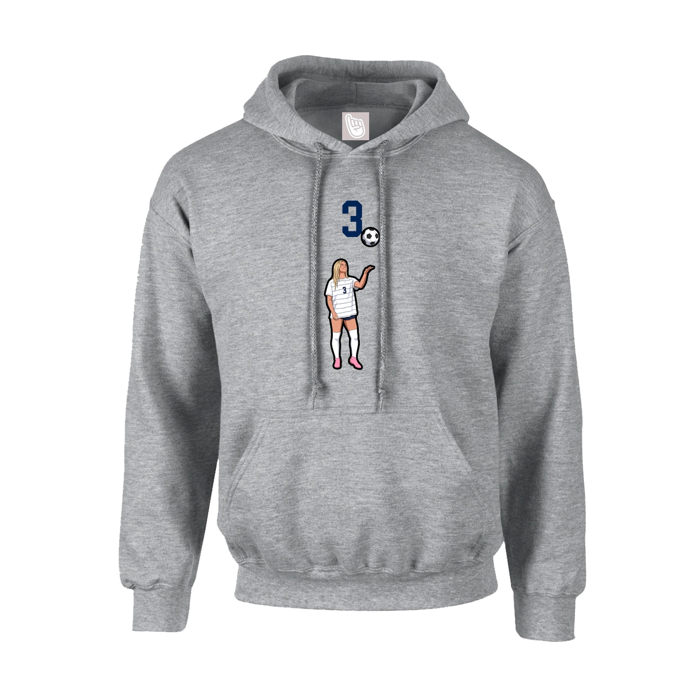 Youth Hoodie — Number Top in Grey