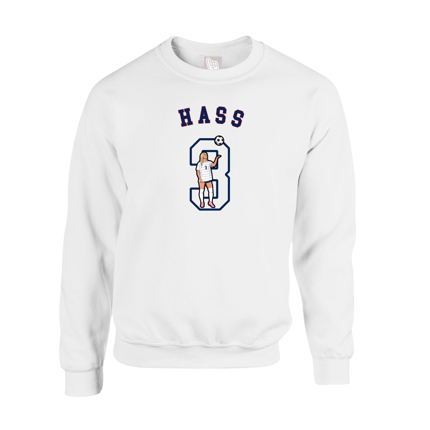 Fleece Crew — Shirsey Arch in White