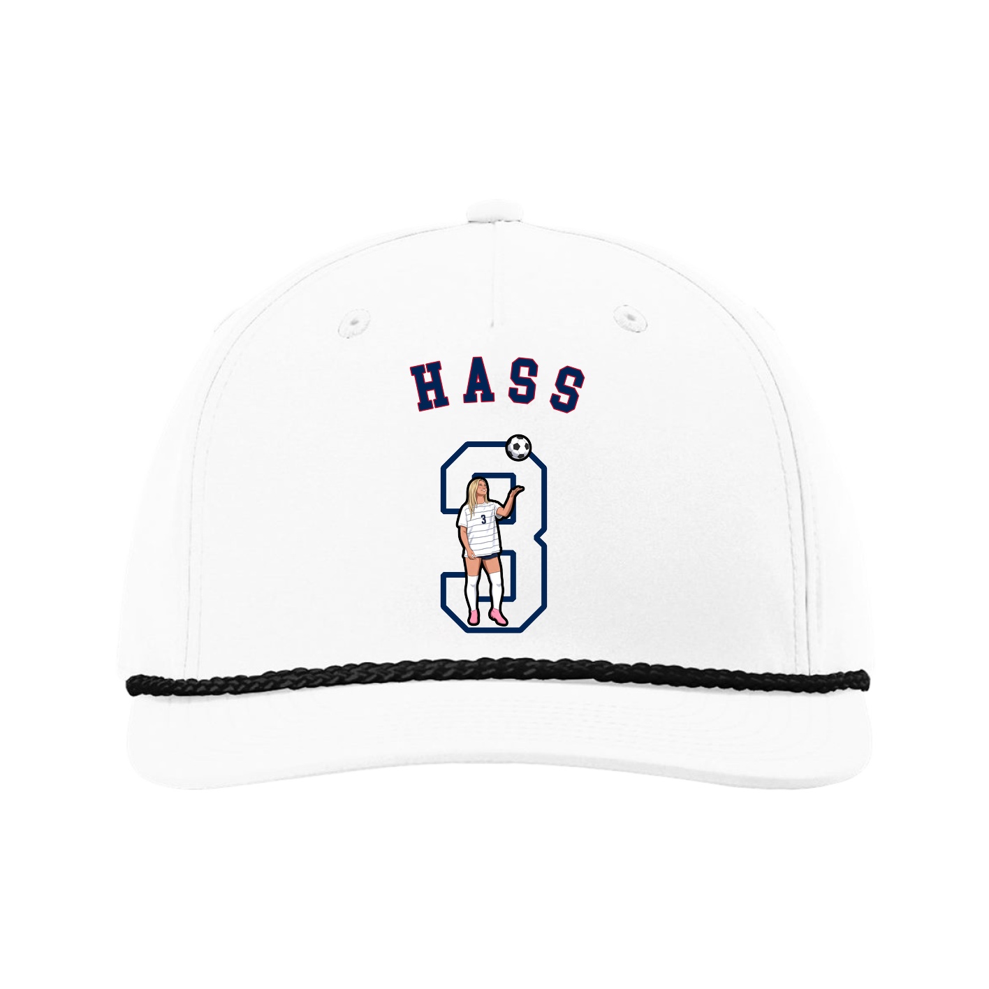 Five-Panel Classic Rope Cap — Shirsey Arch in White