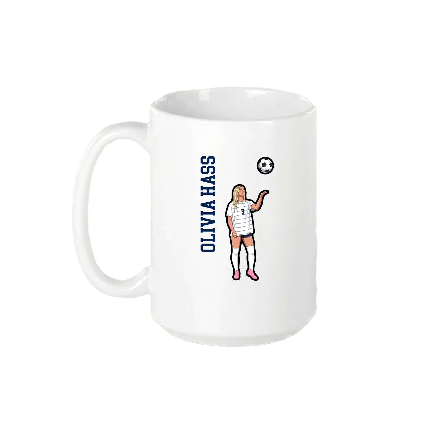 15oz Coffee Mug — Name Vertical in White