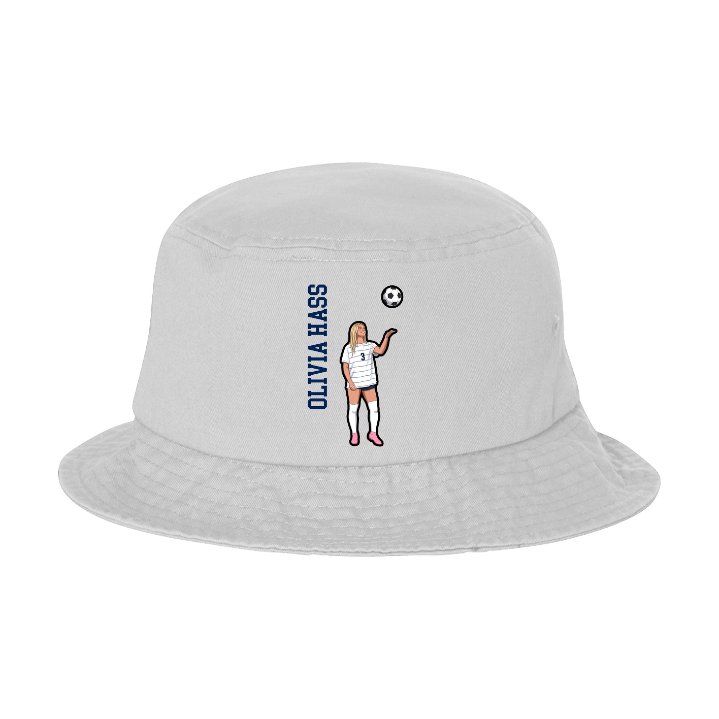 Bucket Cap — Name Vertical in White
