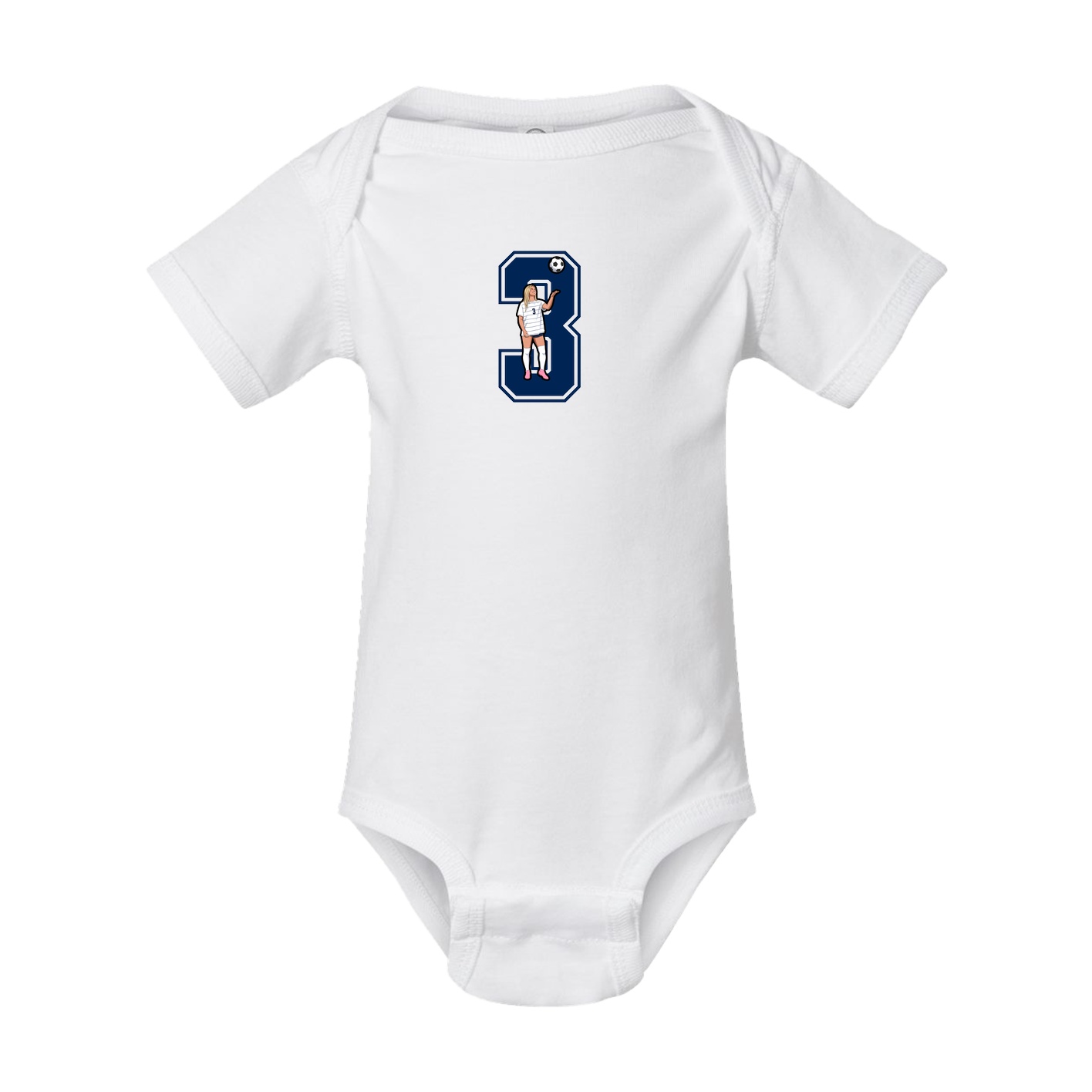 Baby Onesie — Number in White