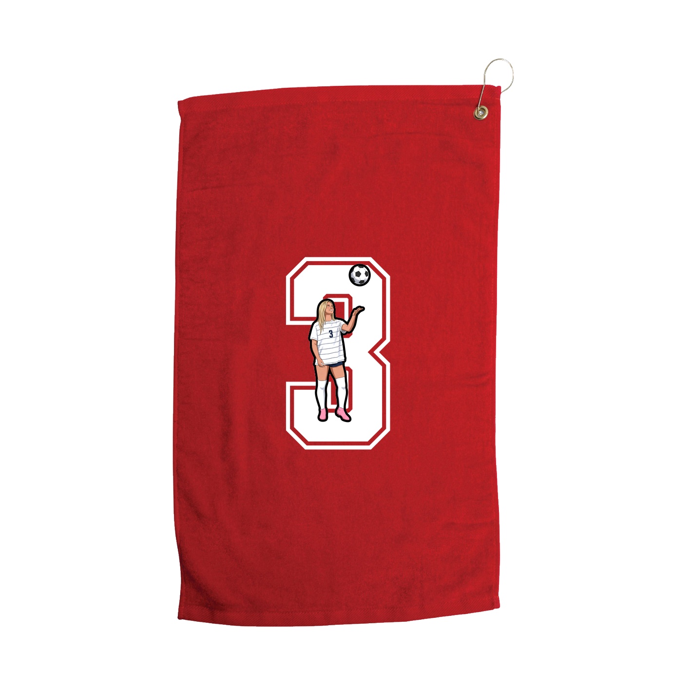 Golf Towel — Number in Red