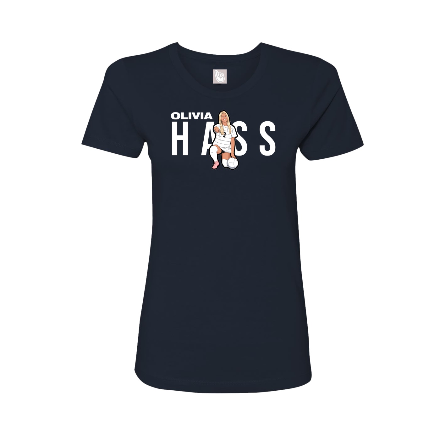 Womens Tee — Player Name in Navy