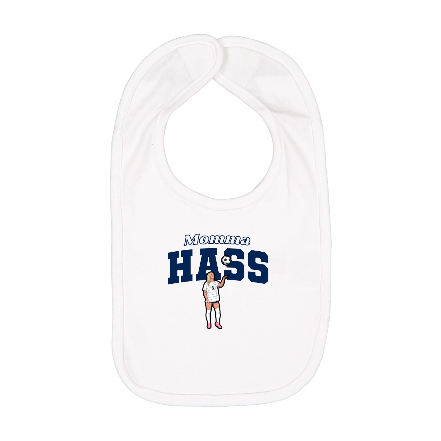 Infant Bib — Mothers Day Block in White