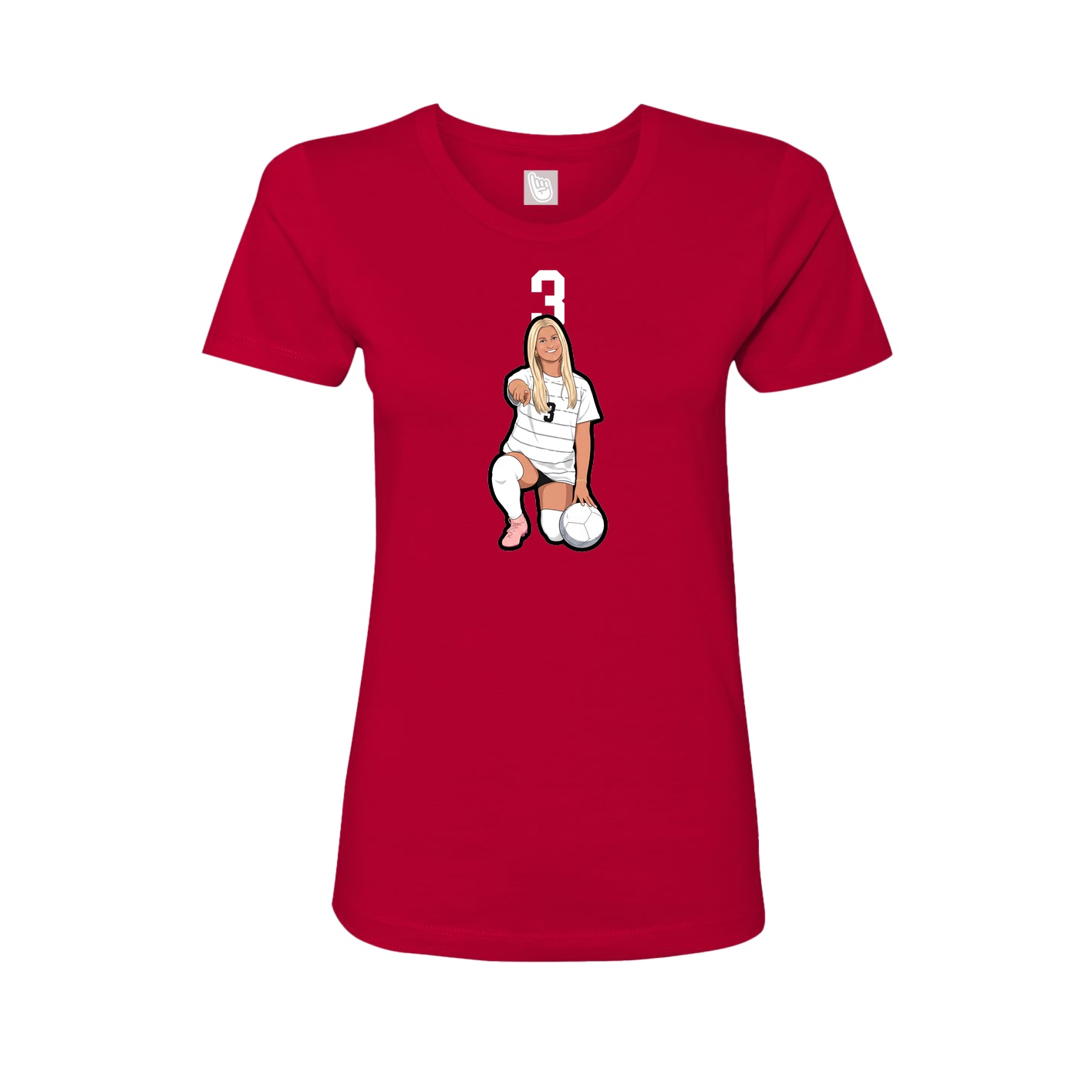 Womens Tee — Number Top in Red