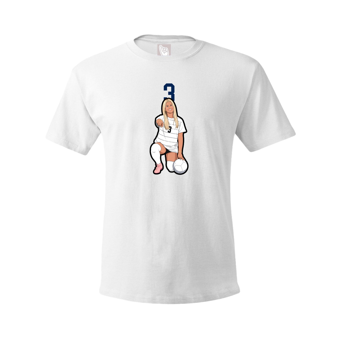 Youth Tee — Number Top in White