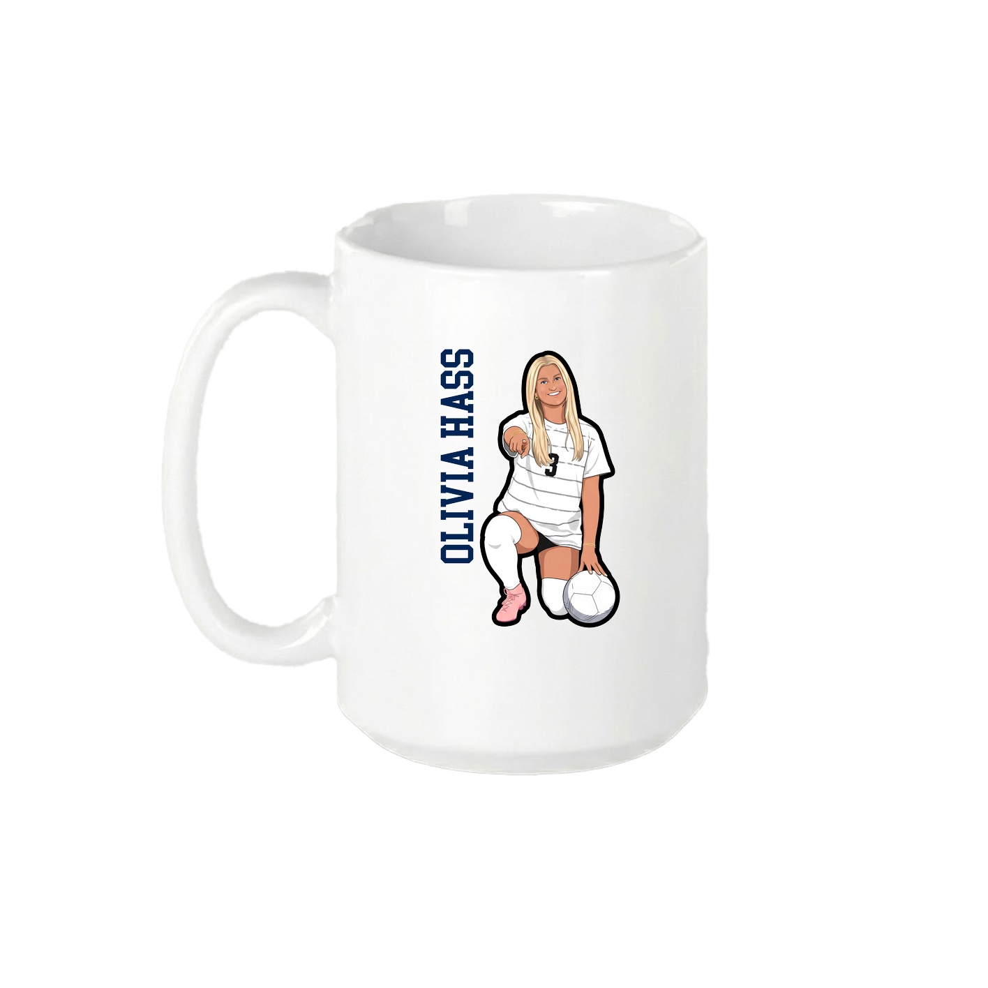 15oz Coffee Mug — Name Vertical in White