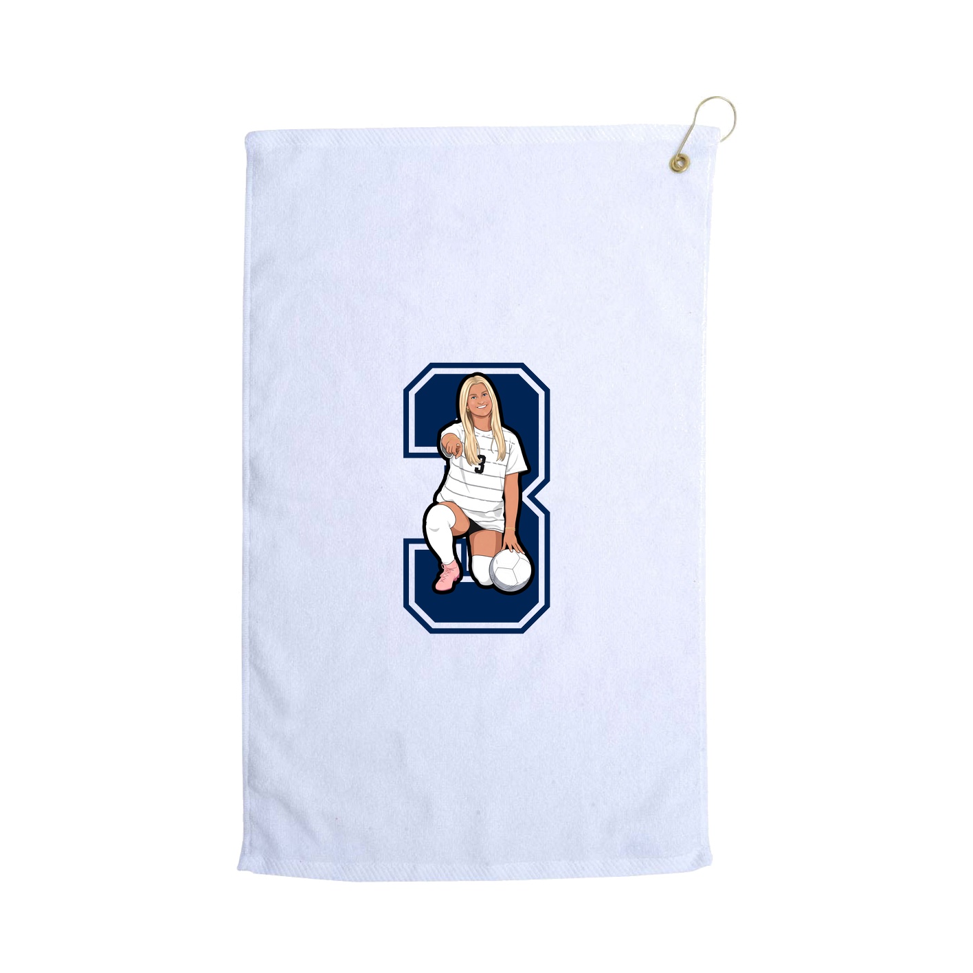 Golf Towel — Number in White