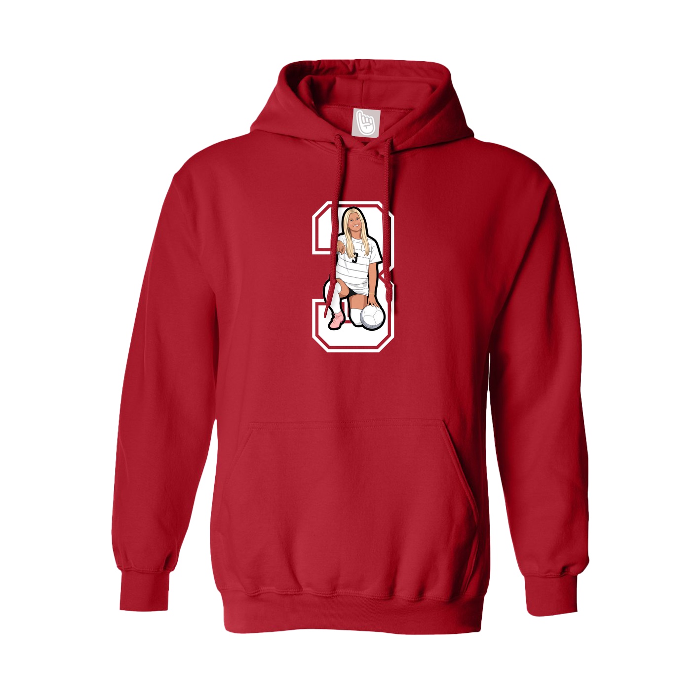 Hoodie — Number in Red