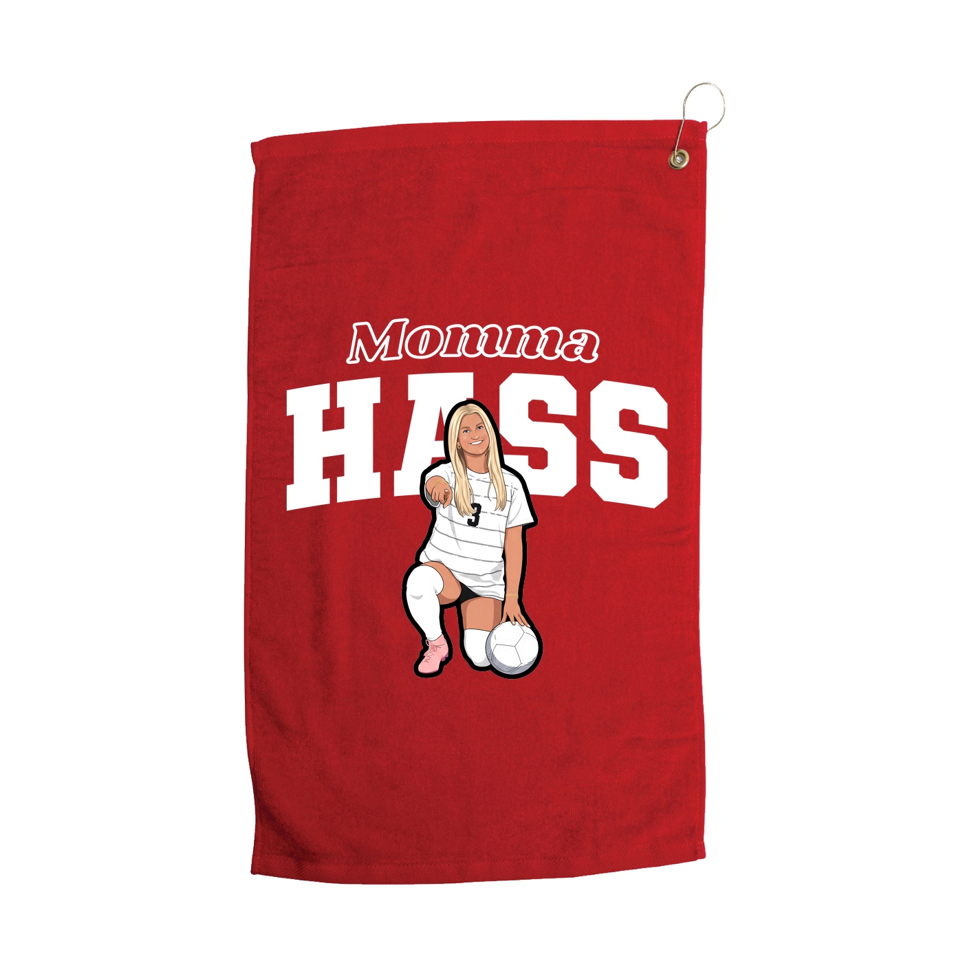 Golf Towel — Mothers Day Block in Red