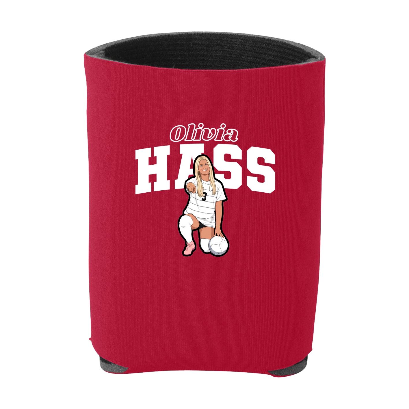 Can Holder — Name Arch in Red