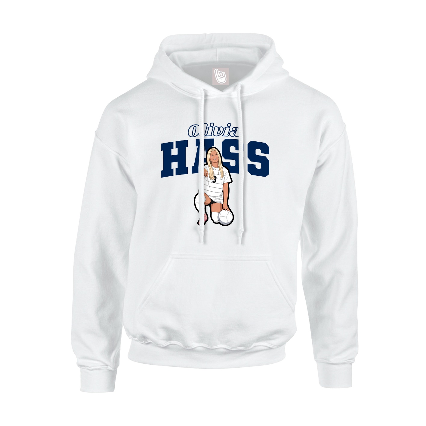Youth Hoodie — Name Arch in White