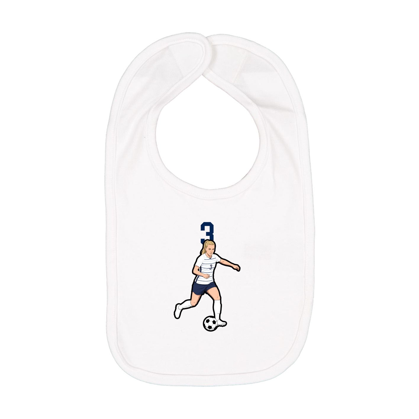 Infant Bib — Number Top in White