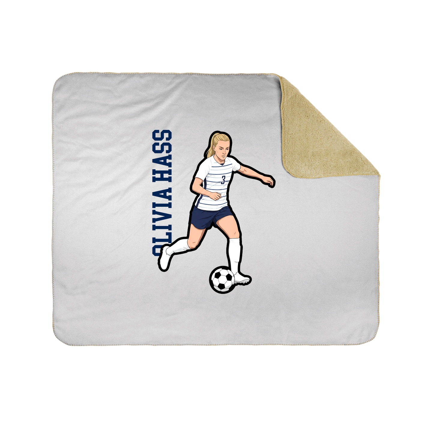 Throw Blanket — Name Vertical in White