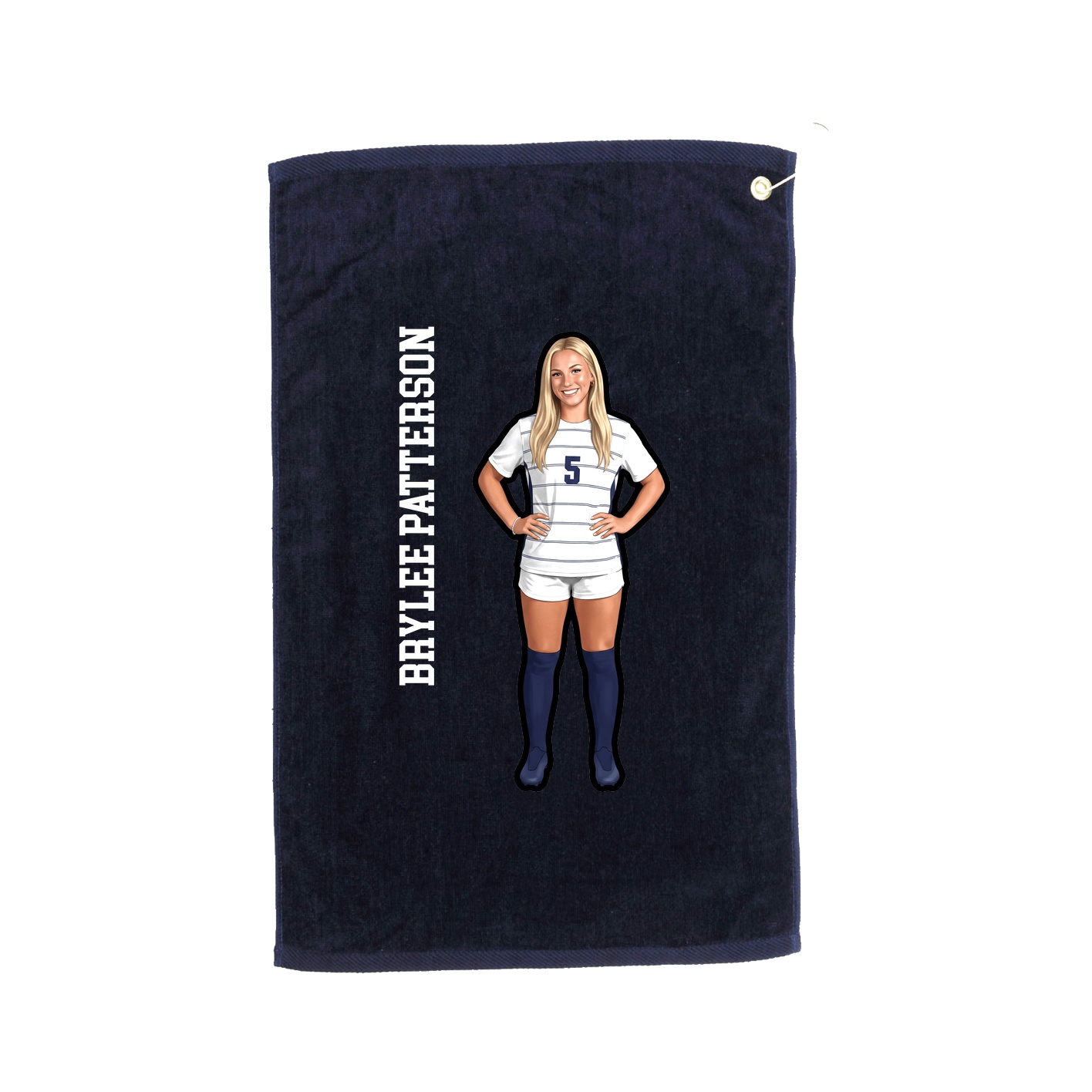 Golf Towel — Name Vertical in Navy