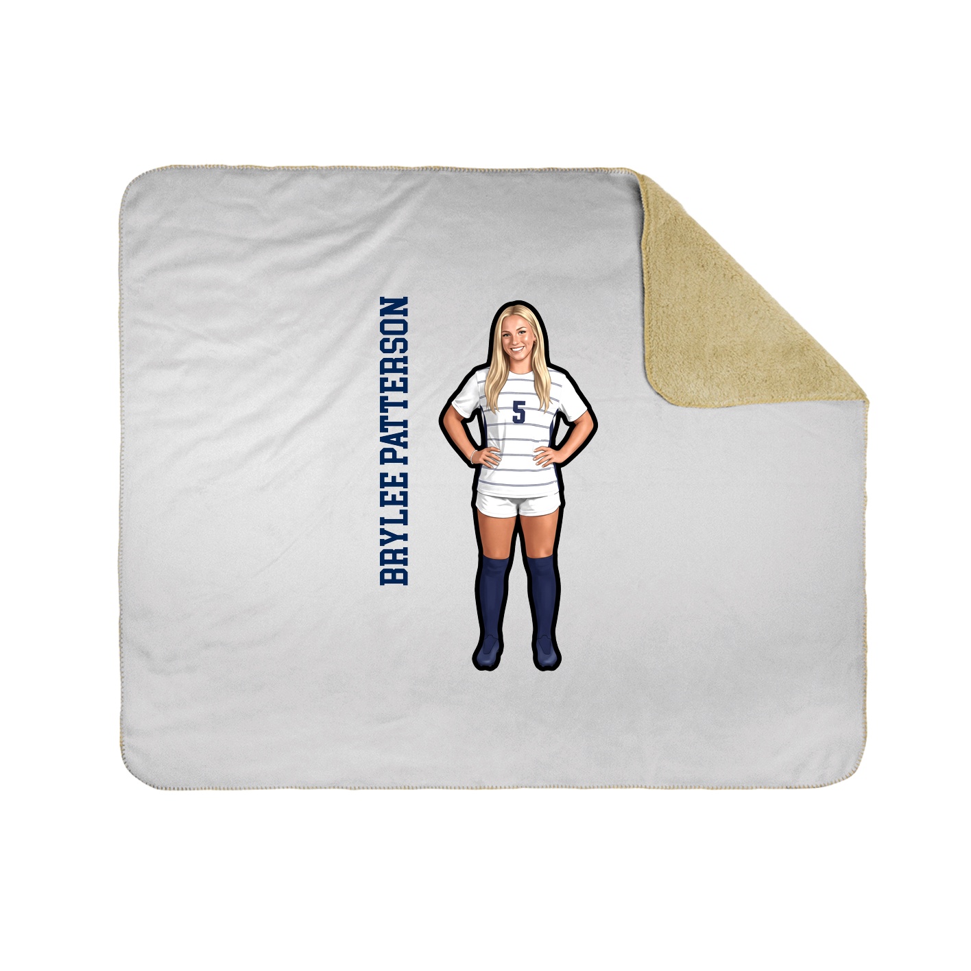 Throw Blanket — Name Vertical in White