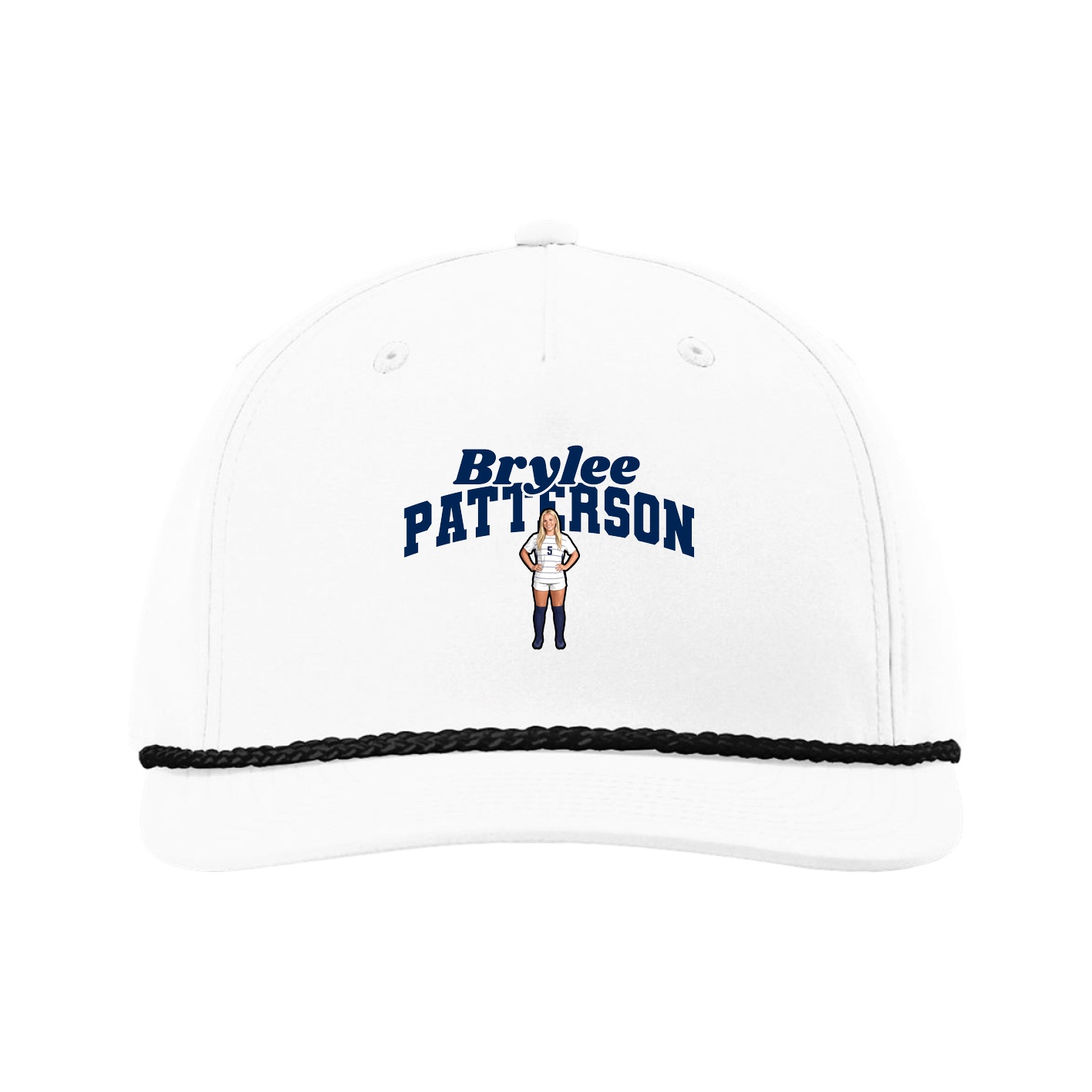 Five-Panel Classic Rope Cap — Signature Arch in White