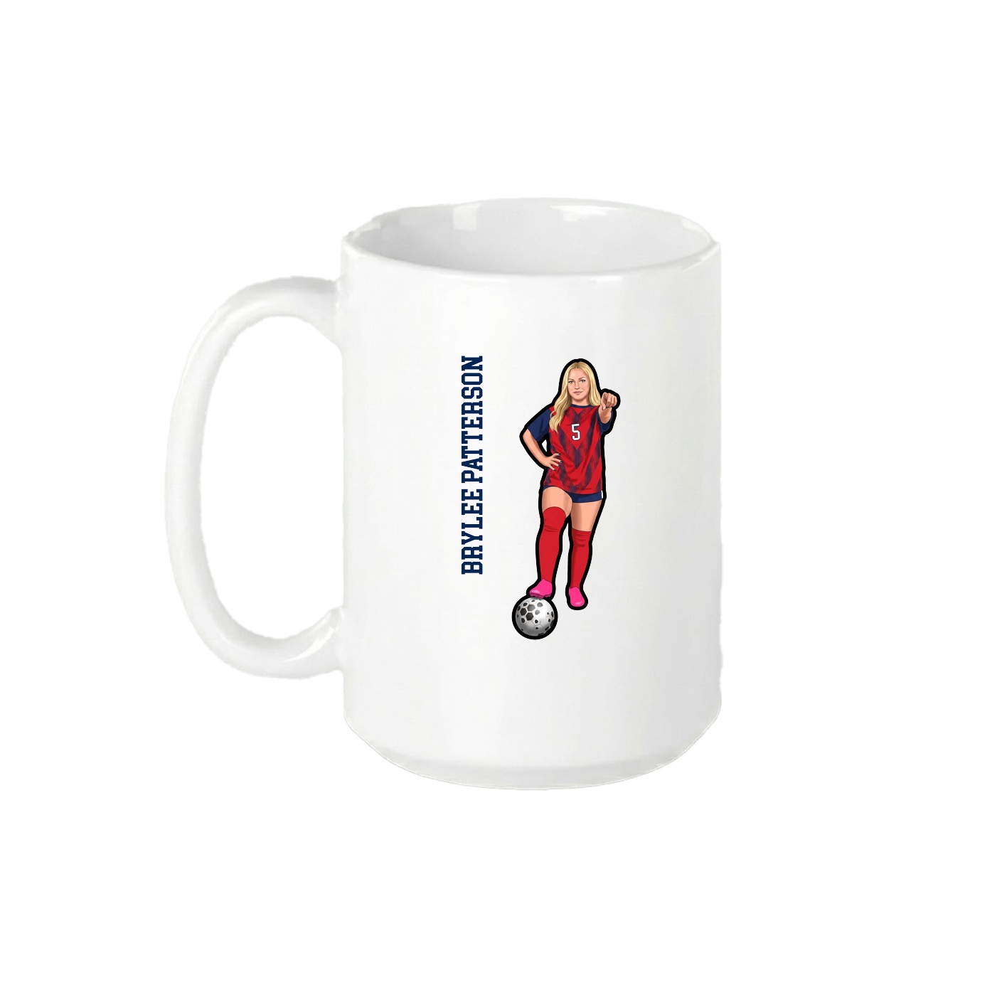 15oz Coffee Mug — Name Vertical in White