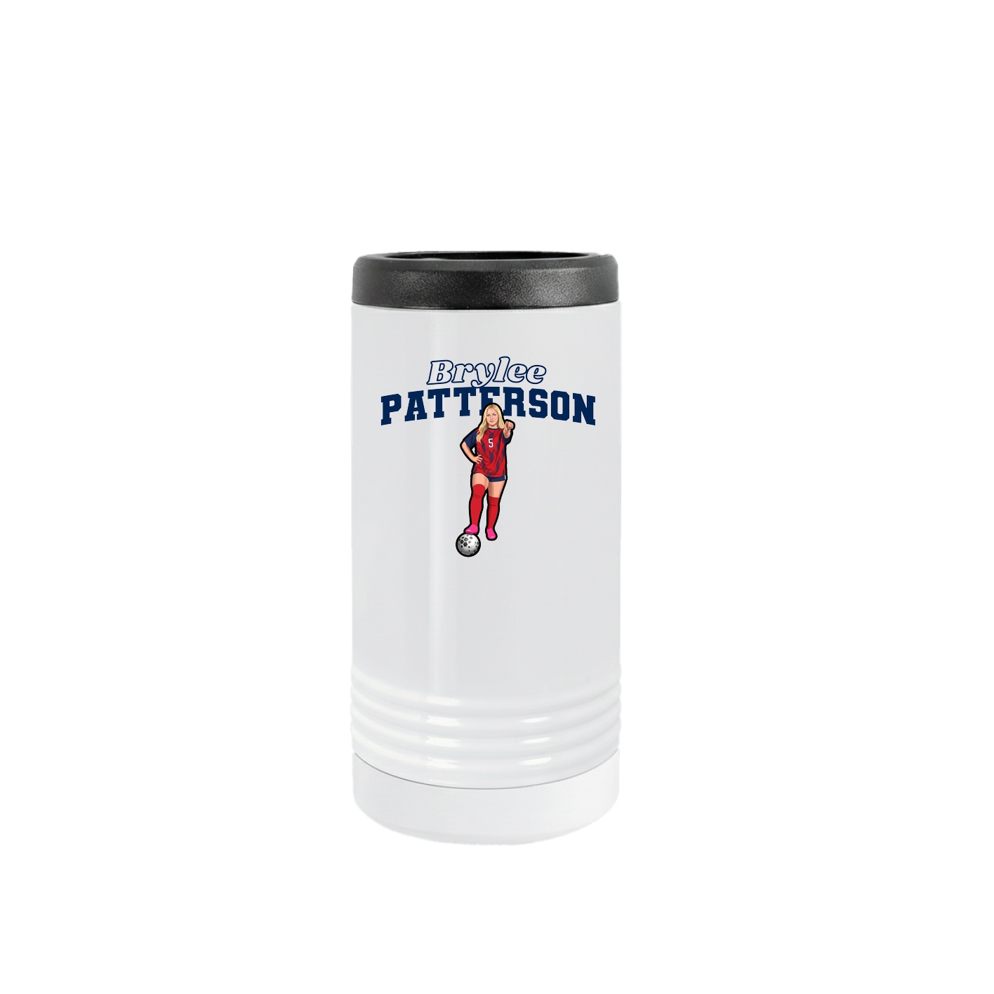Slim Beverage Holder — Name Arch in White