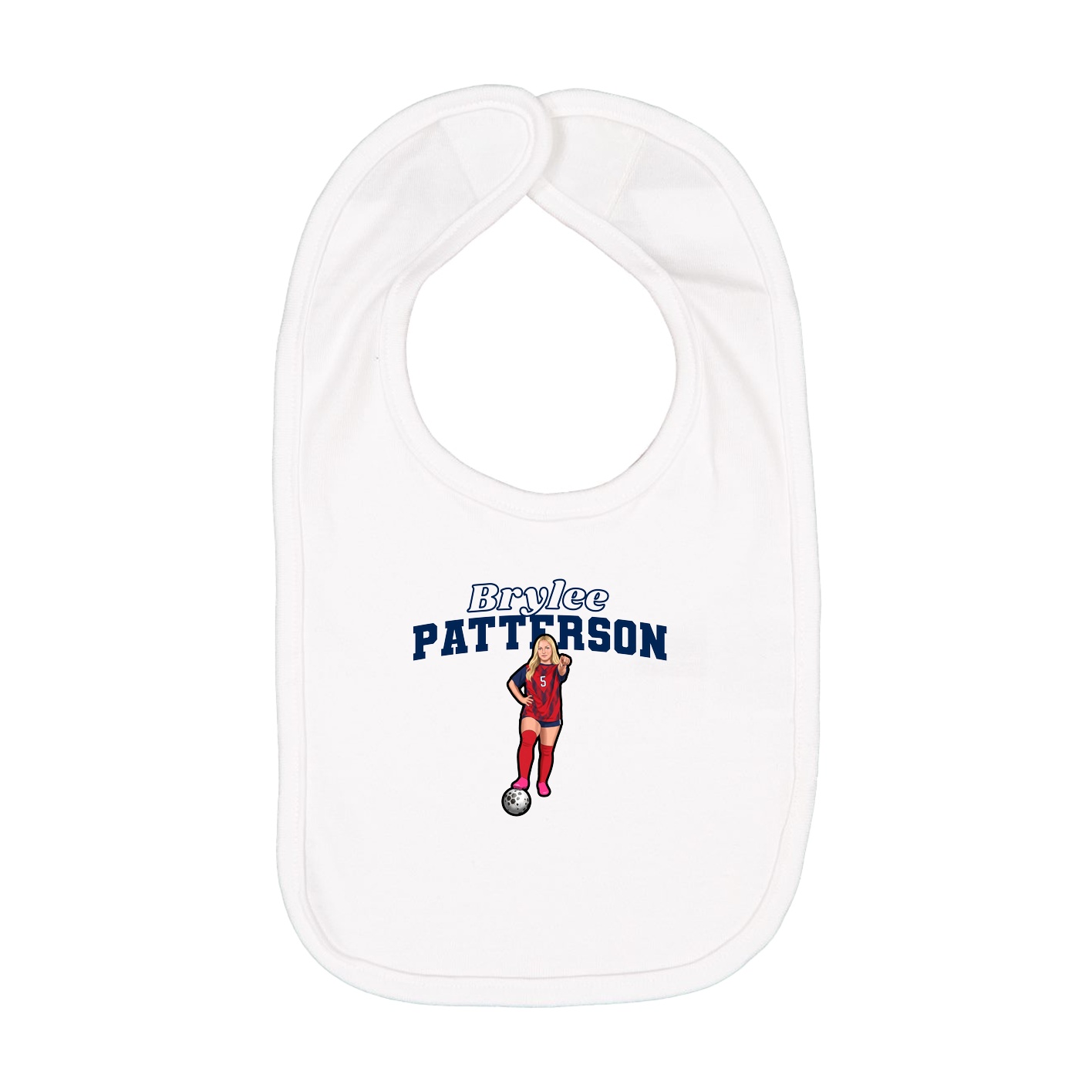 Infant Bib — Name Arch in White