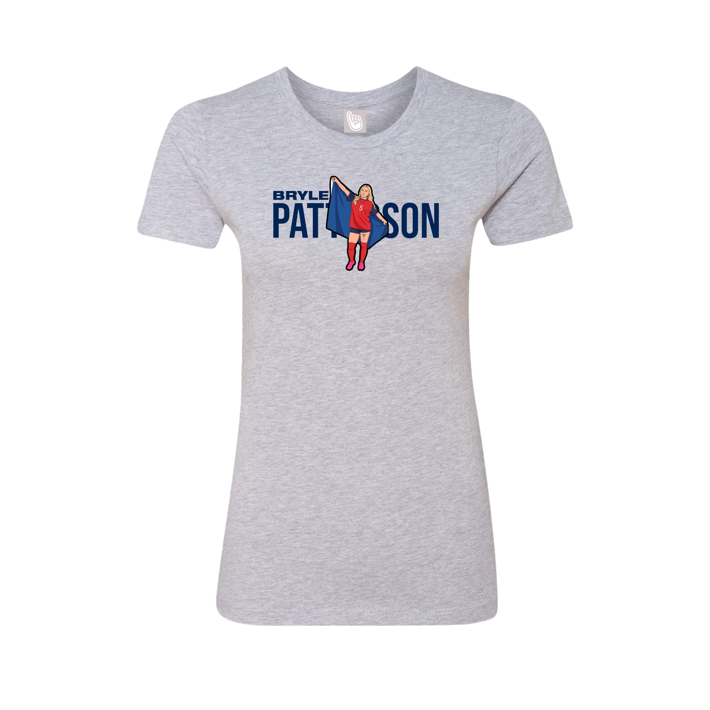 Womens Tee — Player Name in Grey