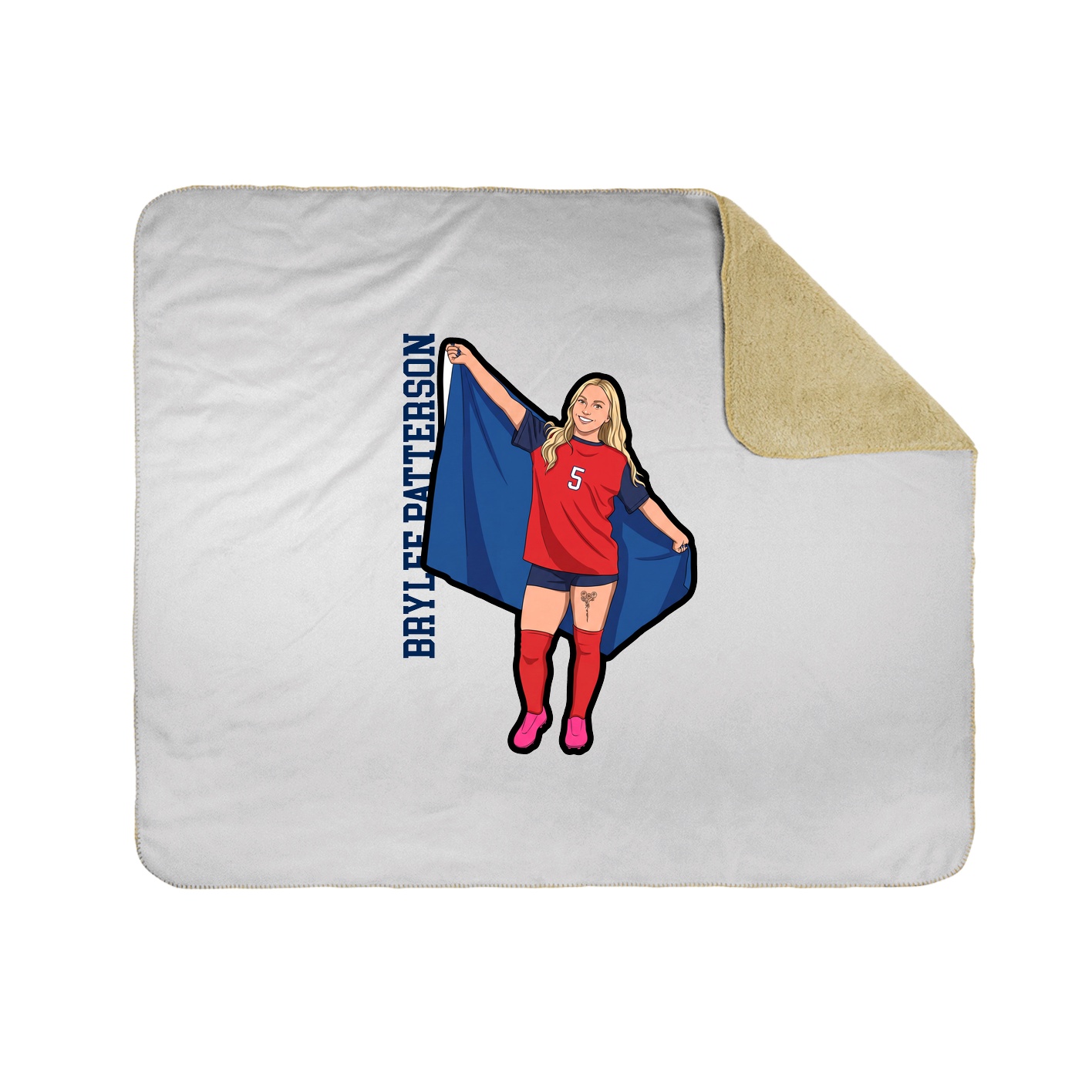 Throw Blanket — Name Vertical in White
