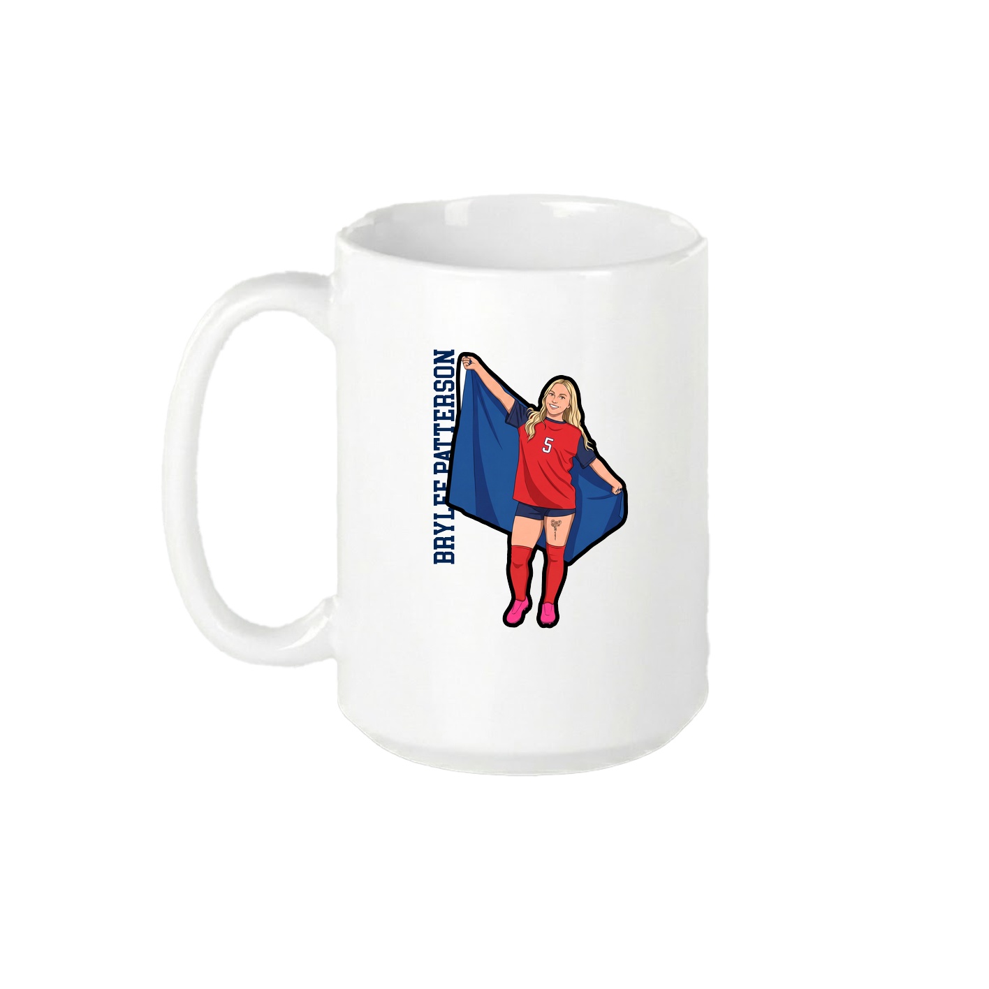15oz Coffee Mug — Name Vertical in White