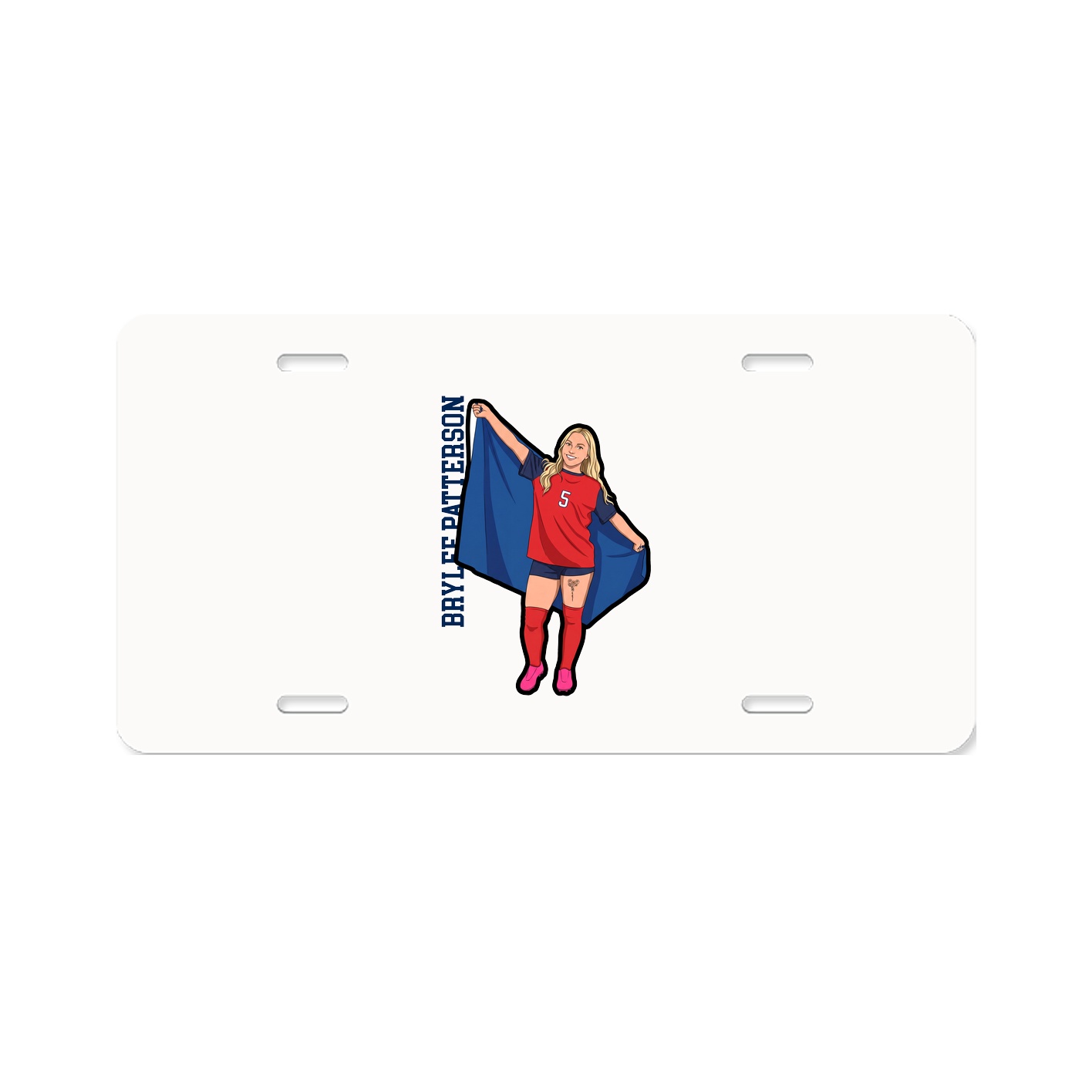 License Plate — Name Vertical in Classic