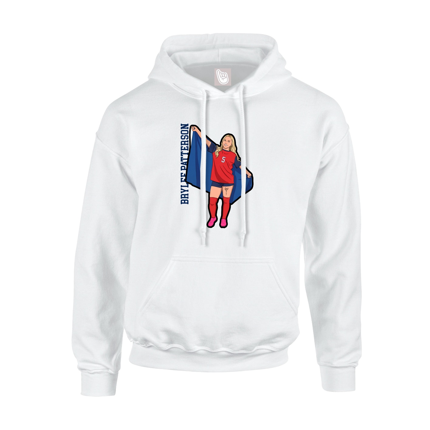 Hoodie — Name Vertical in White