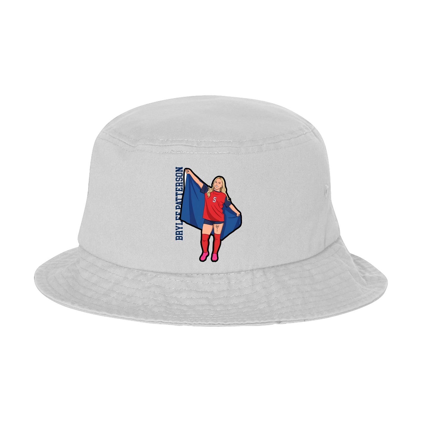 Bucket Cap — Name Vertical in White