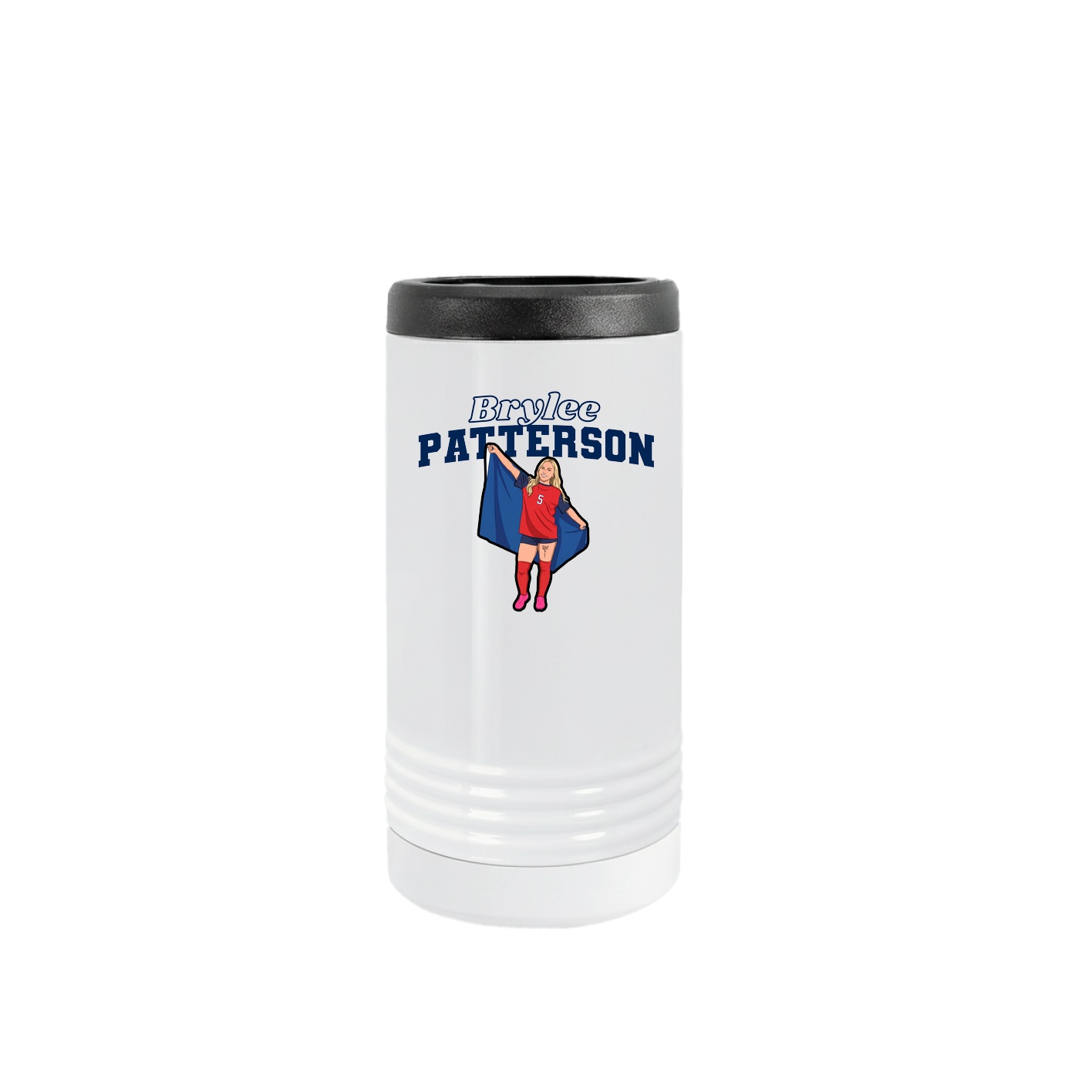Slim Beverage Holder — Name Arch in White