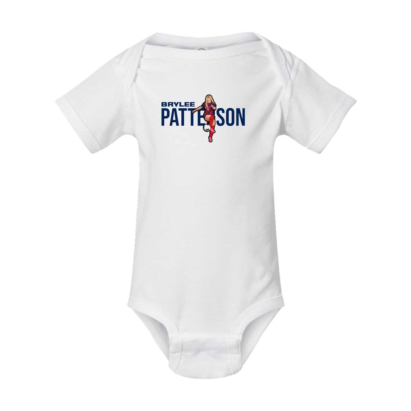 Baby Onesie — Player Name in White