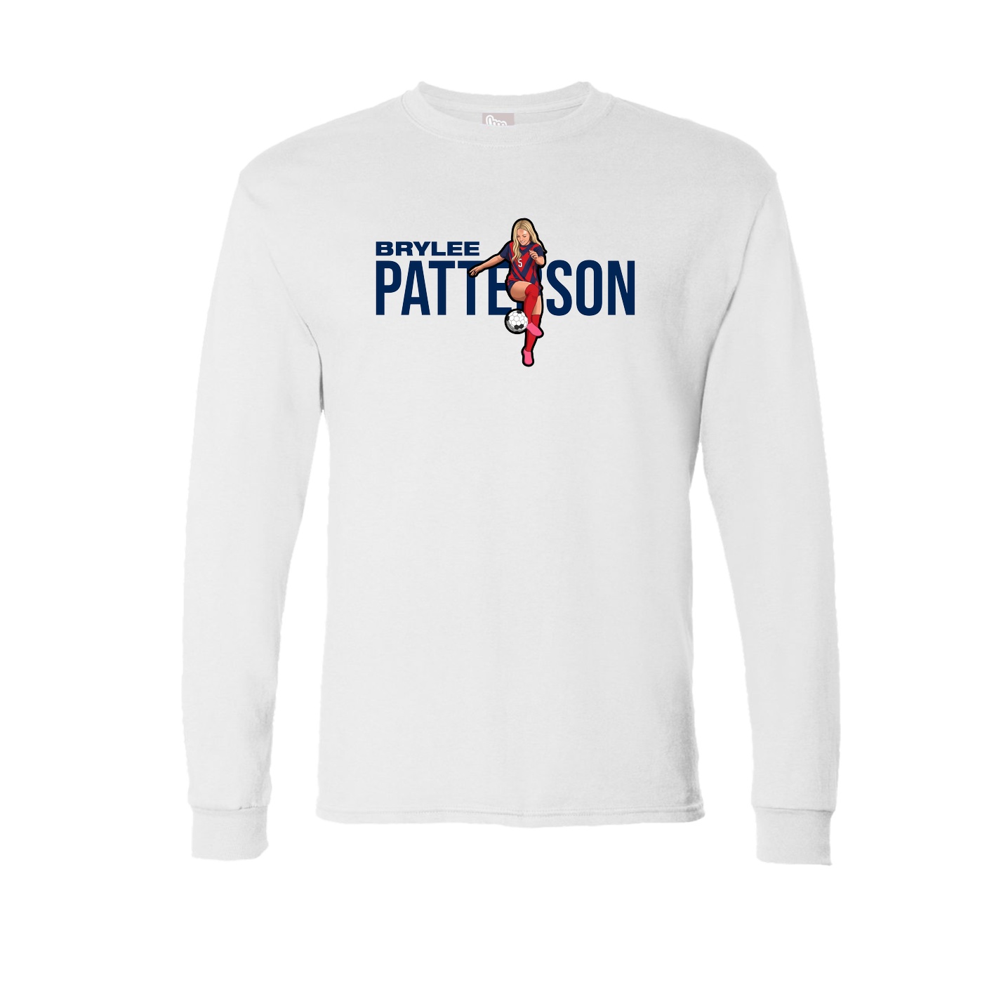 Long Sleeve Tee — Player Name in White