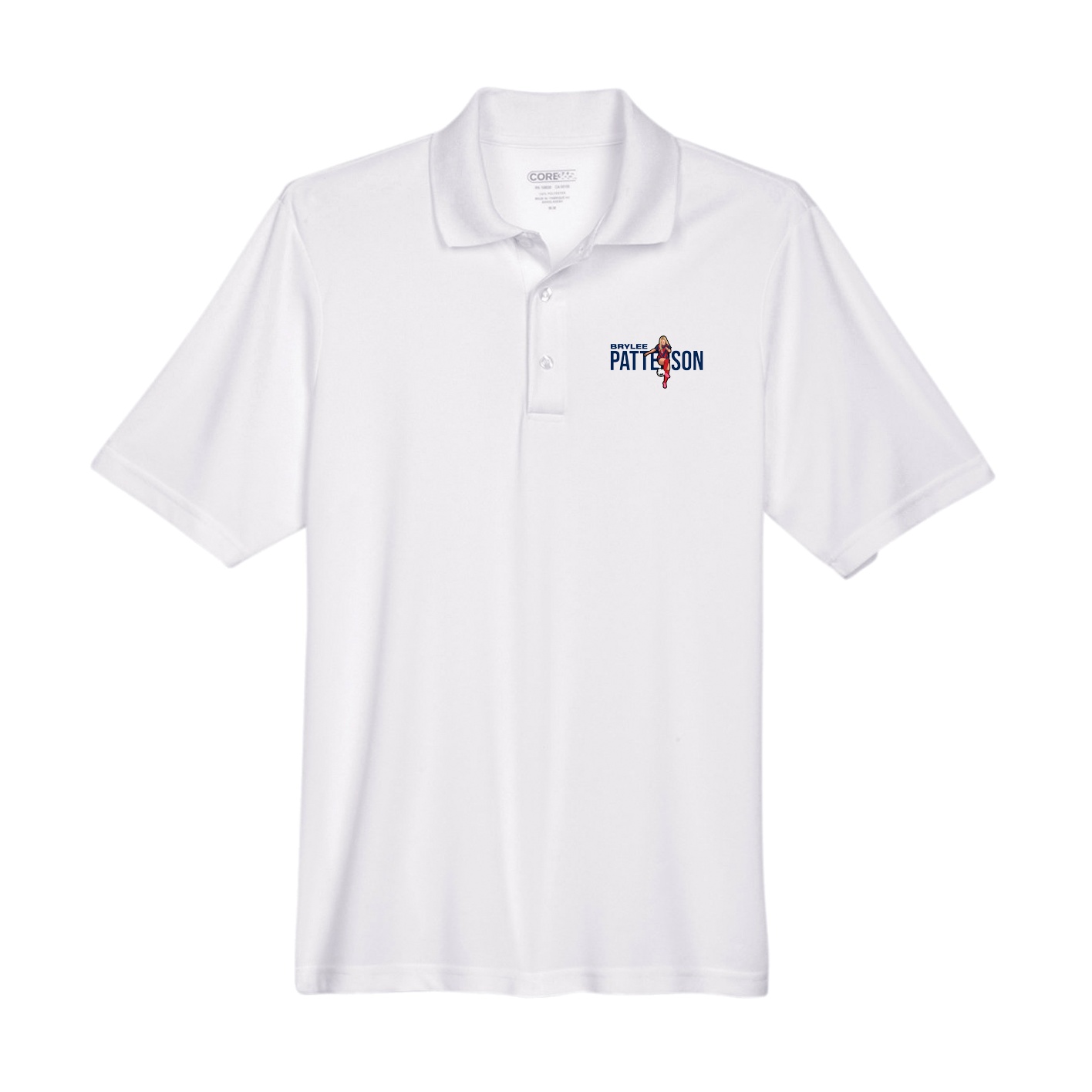 Performance Polo — Player Name in White