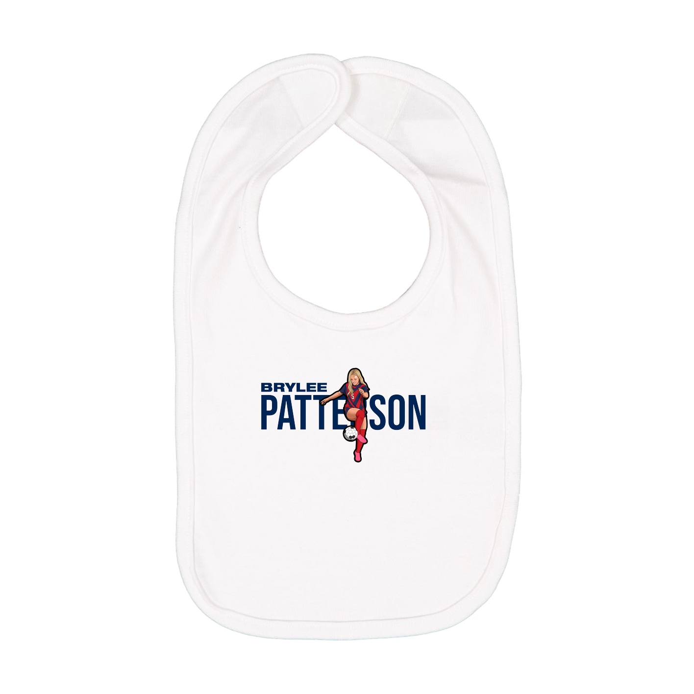 Infant Bib — Player Name in White