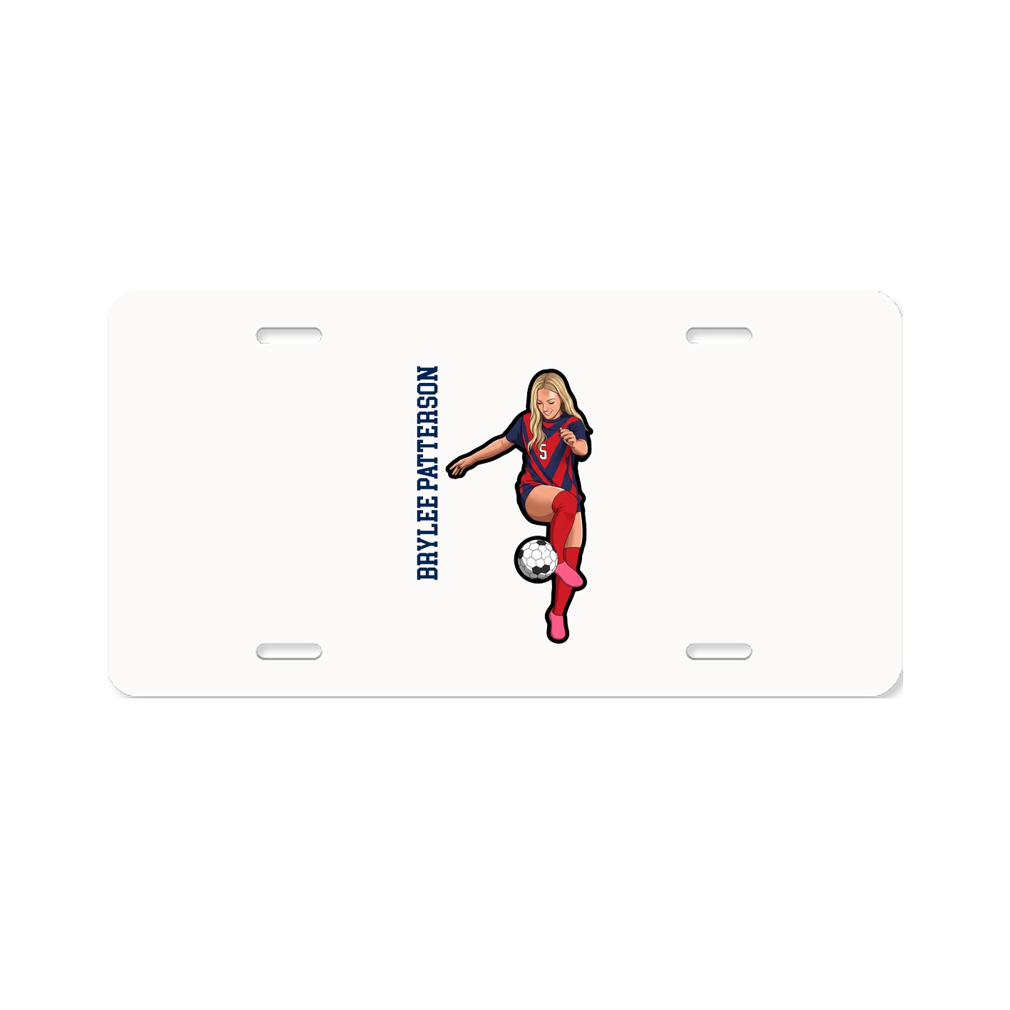 License Plate — Name Vertical in Classic
