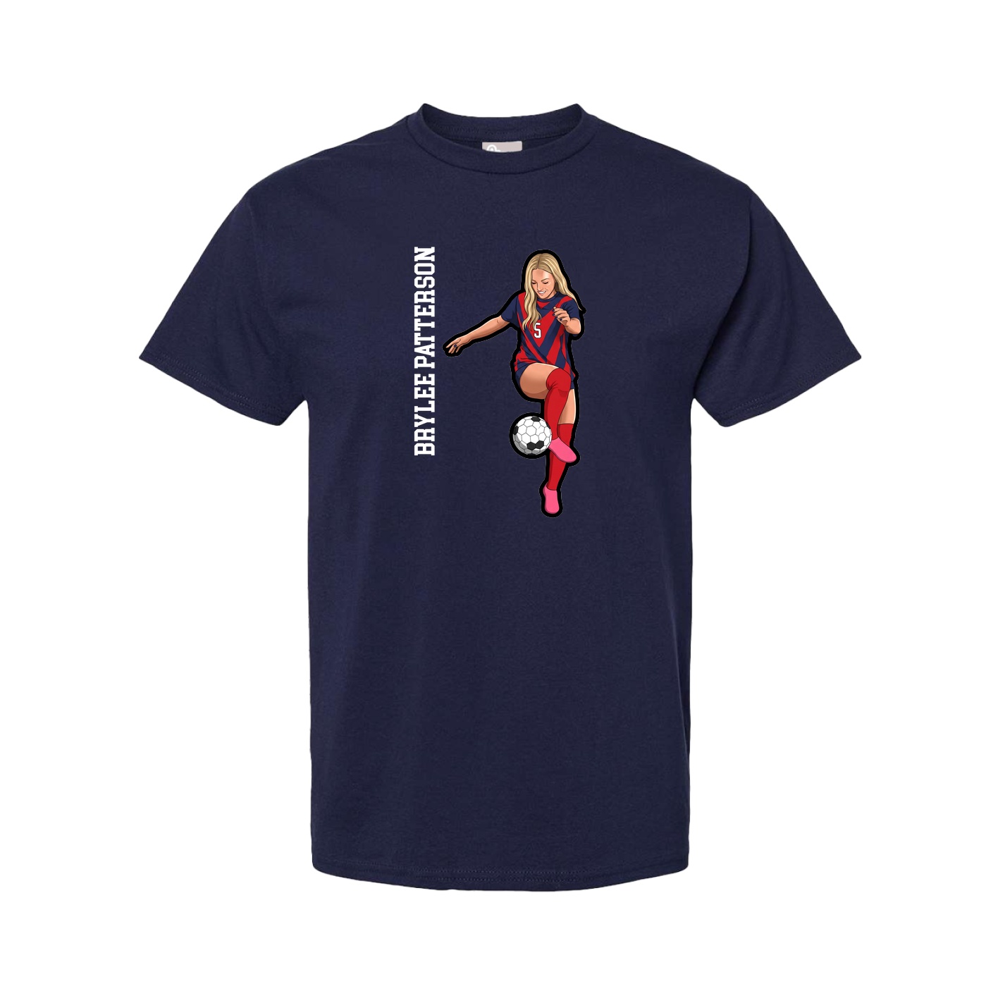 Tee — Name Vertical in Navy