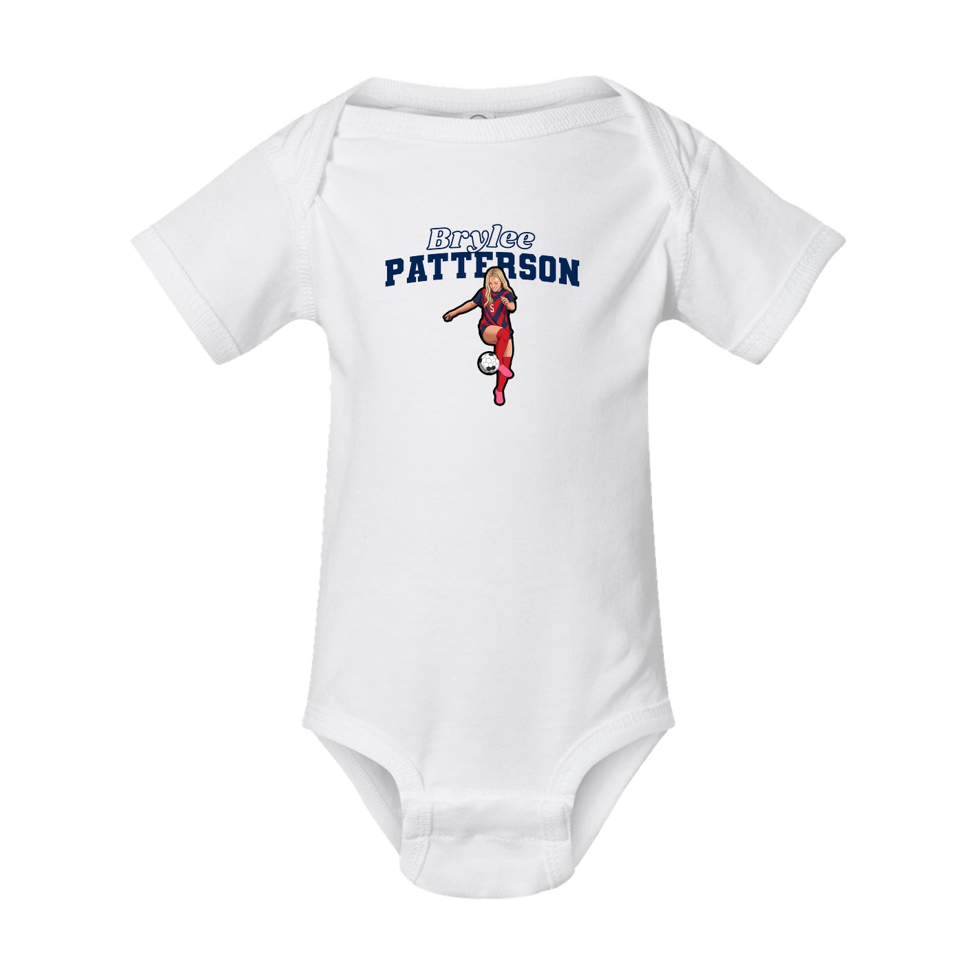 Baby Onesie — Name Arch in White
