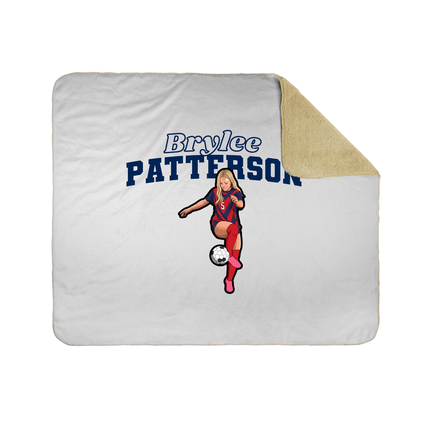Throw Blanket — Name Arch in White