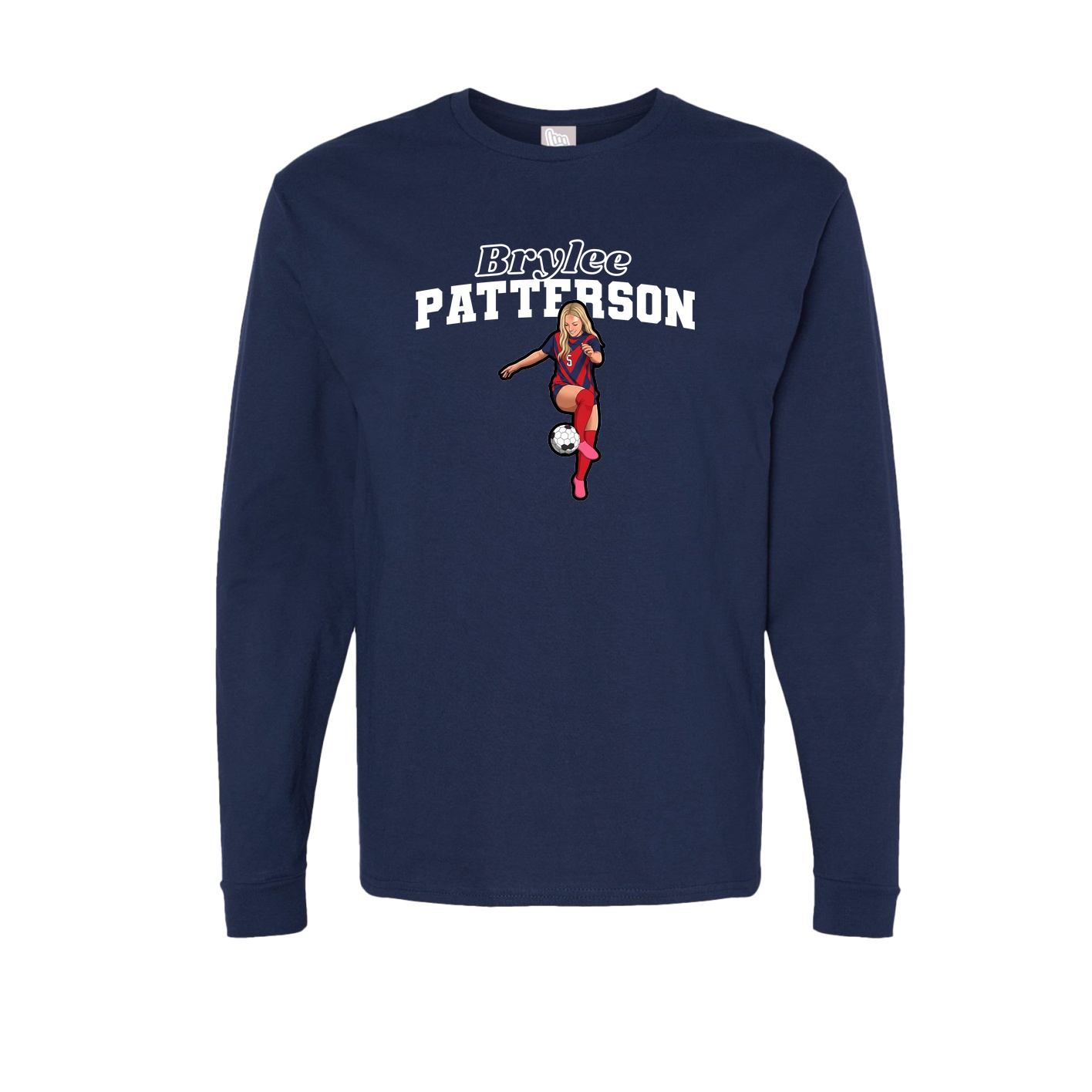 Long Sleeve Tee — Name Arch in Navy