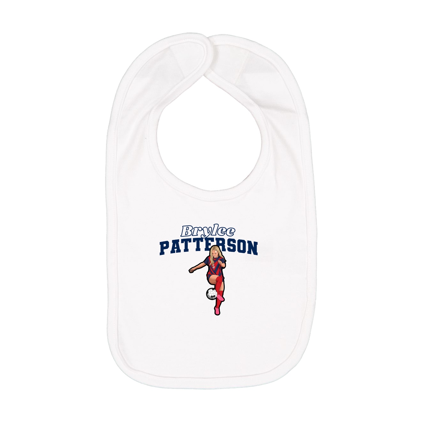 Infant Bib — Name Arch in White