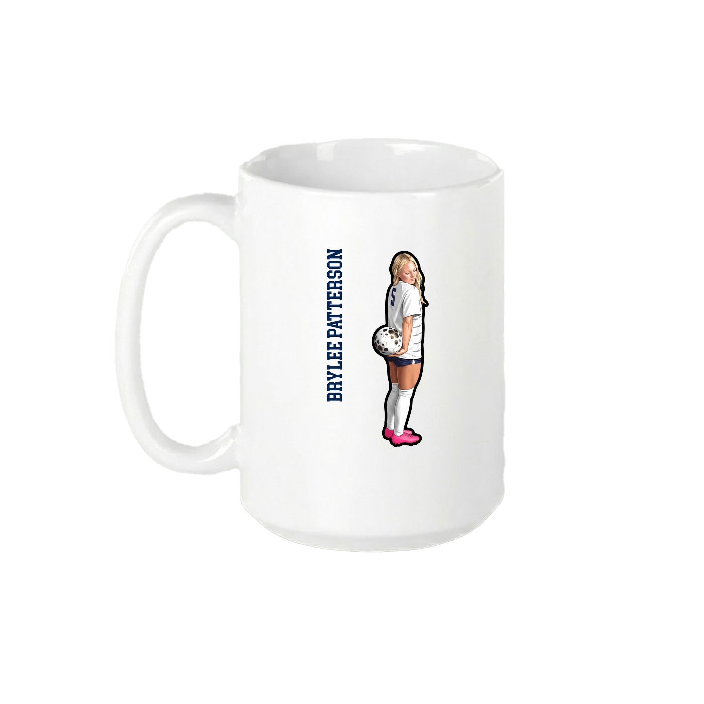 15oz Coffee Mug — Name Vertical in White