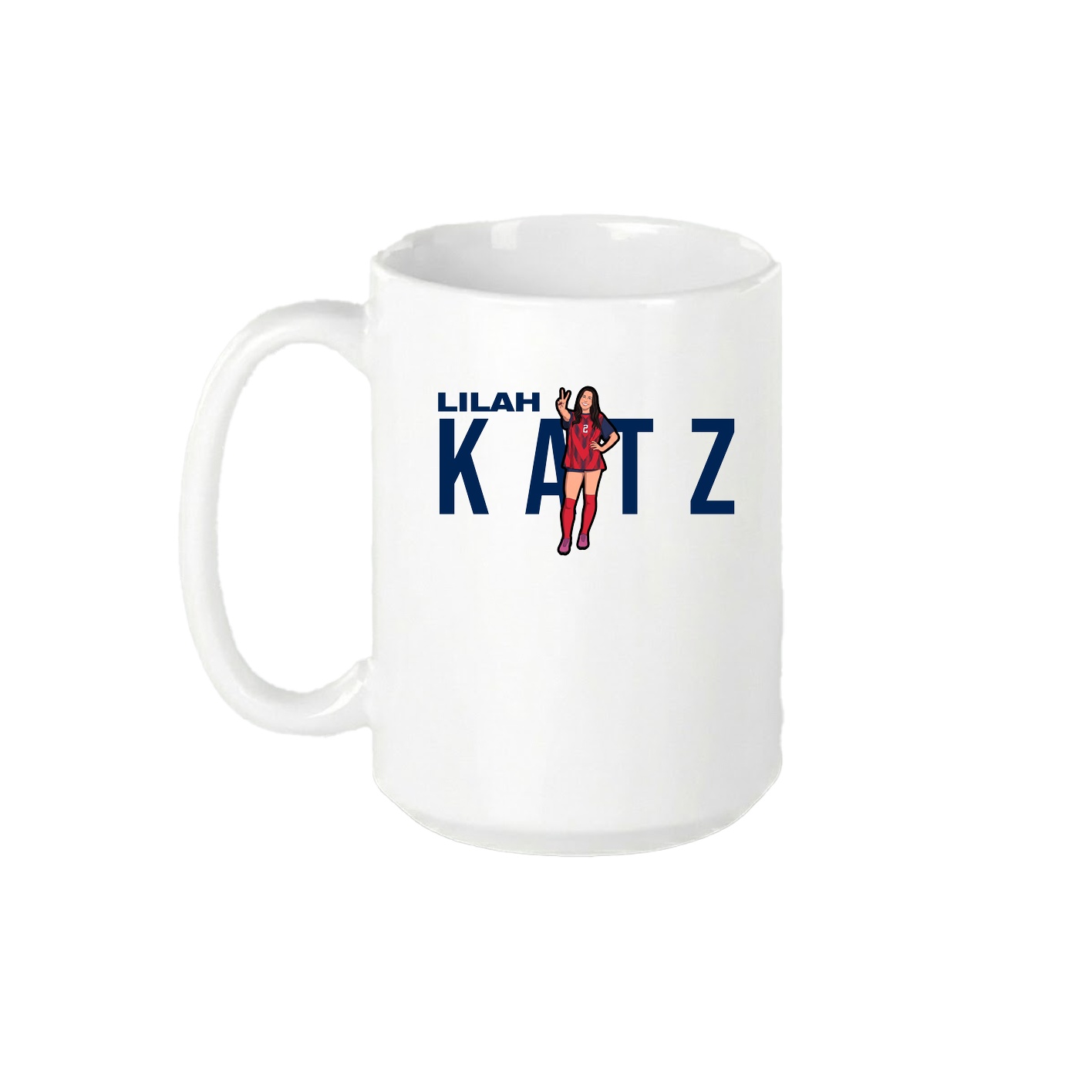 15oz Coffee Mug — Player Name in White