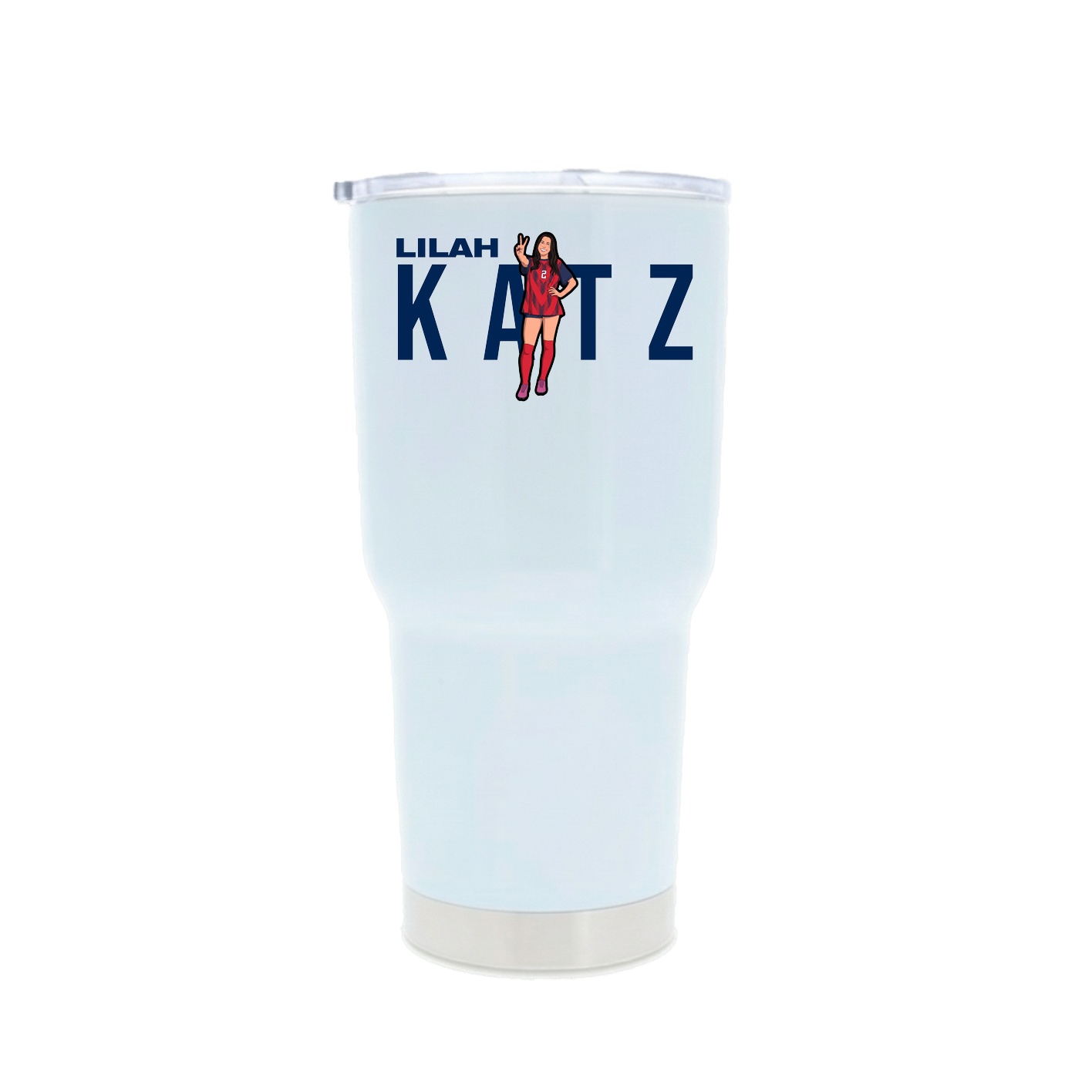 30oz Stainless Steel Tumbler — Player Name in White